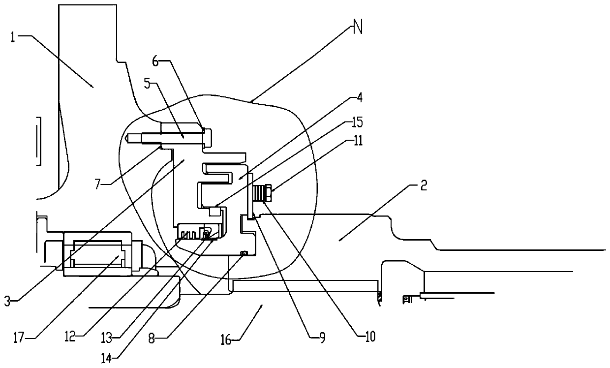 Hub reduction gear combined sealing structure