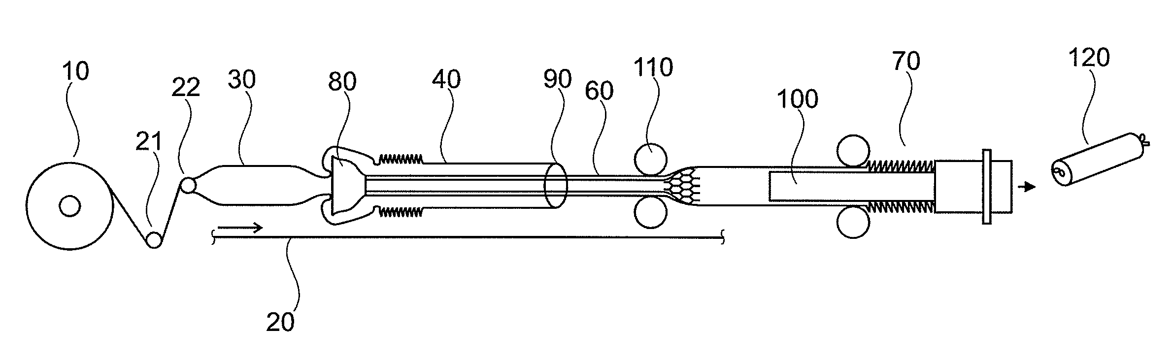 Method for producing a netted casing