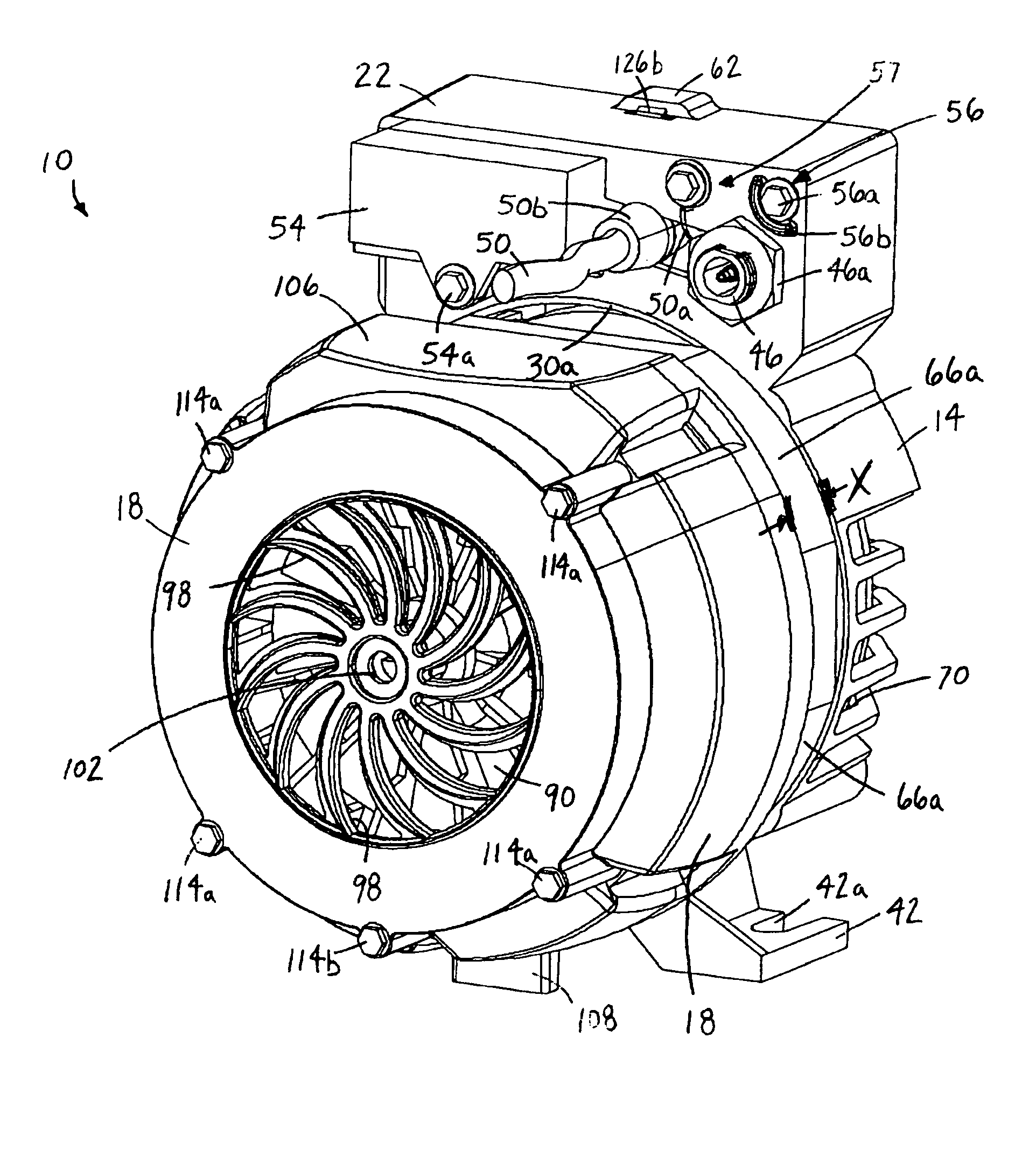 Electric motor for hydromassage bathtubs