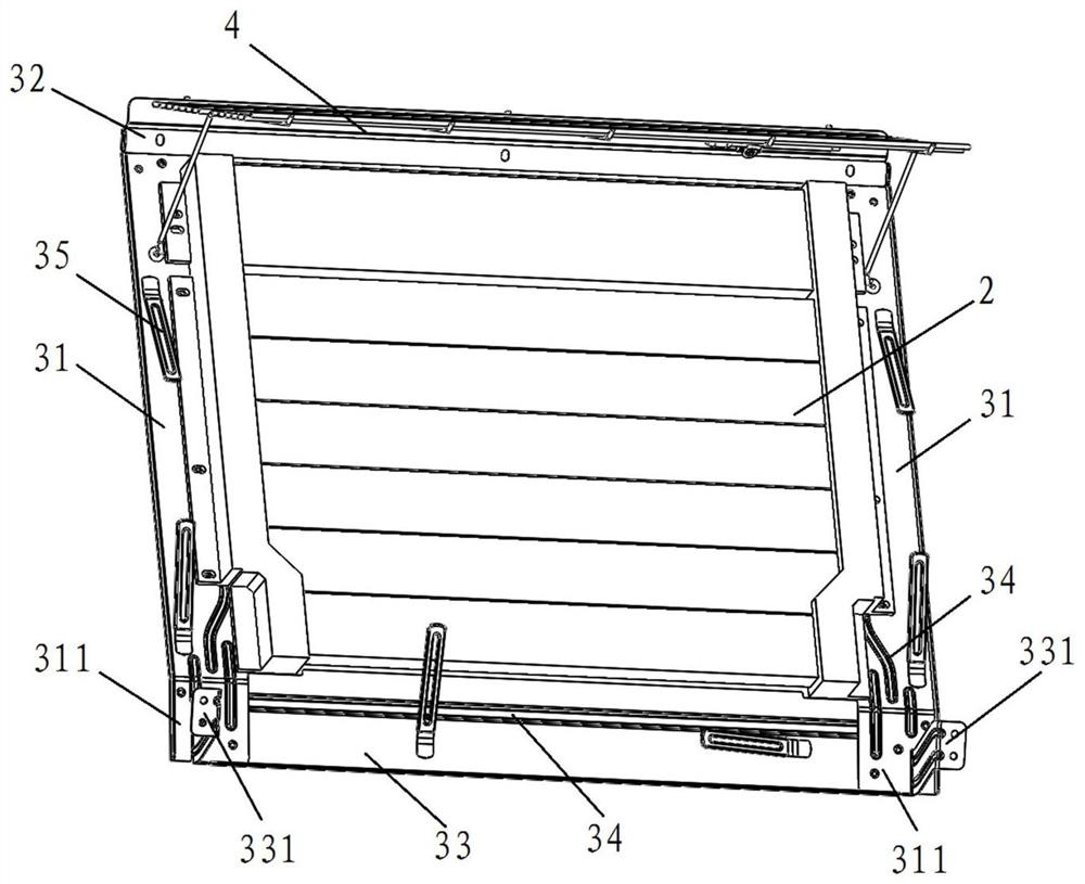 A heating element installation structure of a heater and the heater