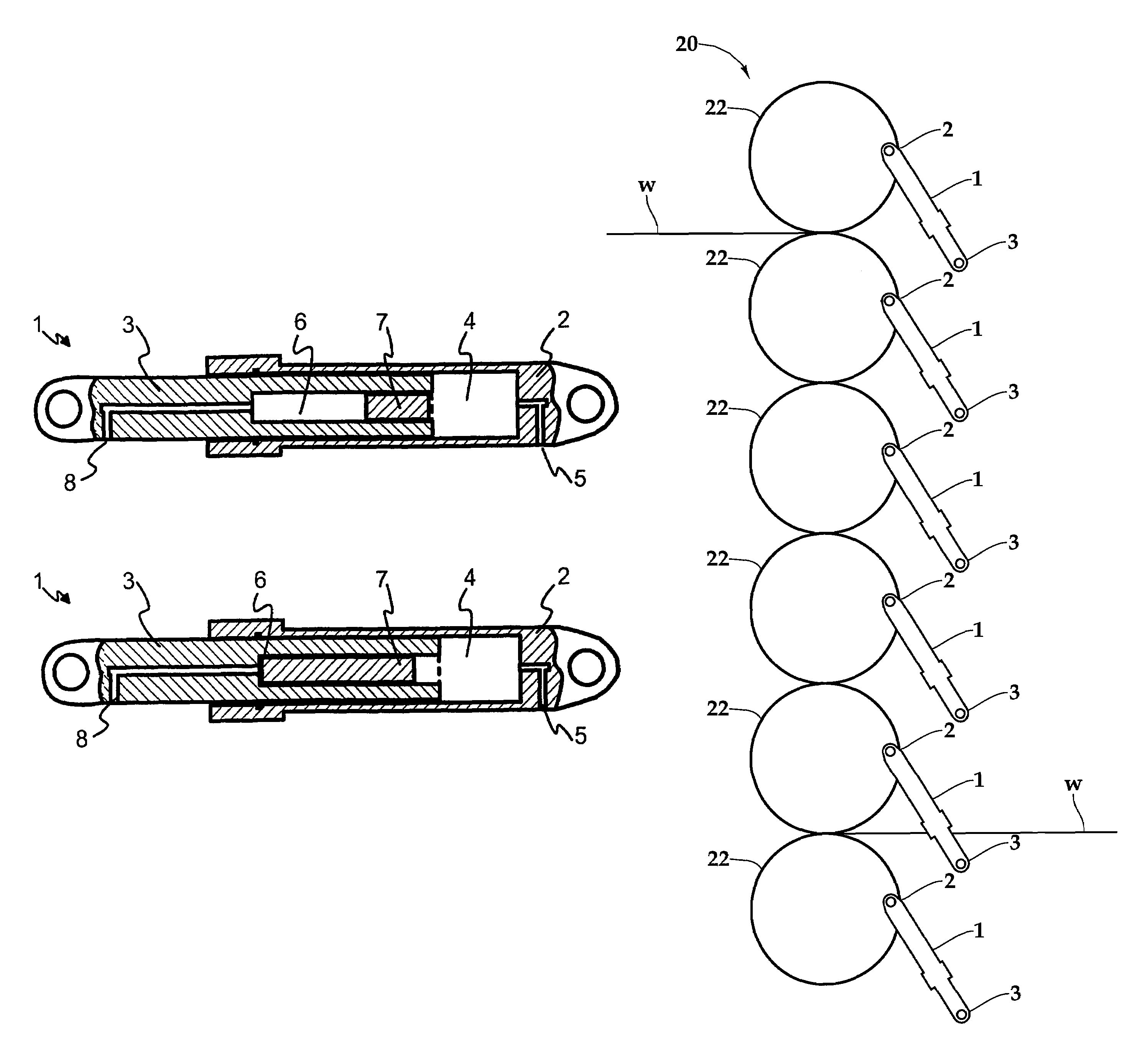 Relief cylinder structure of a multinip calender