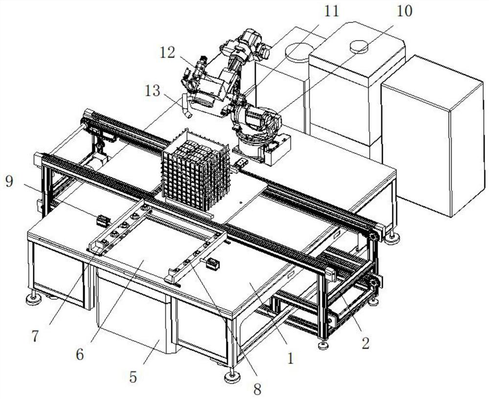 Laser ablation flow guide row device for disassembling power battery