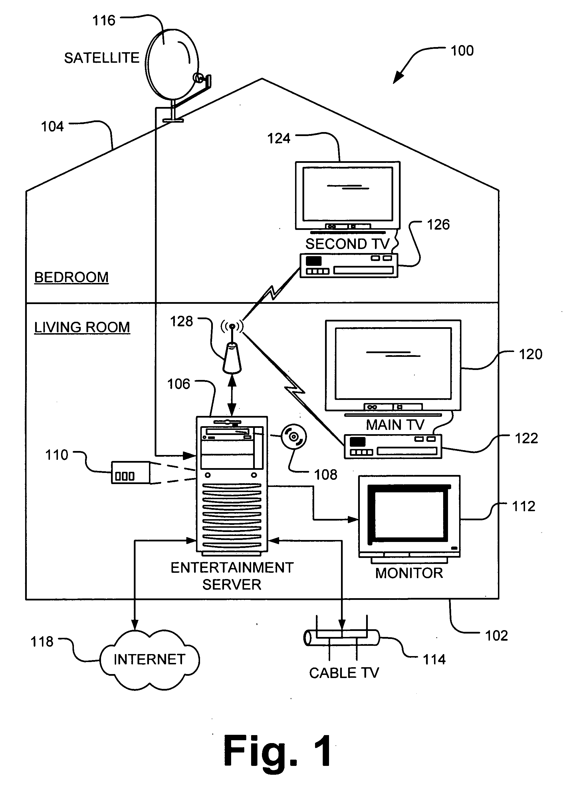 Control and playback of media over network link