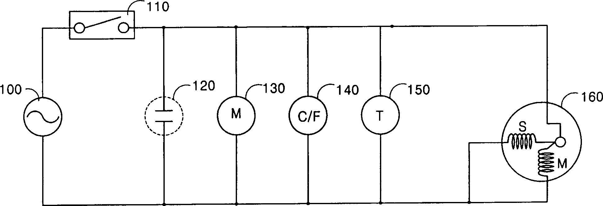 Control circuit for electric refrigerator