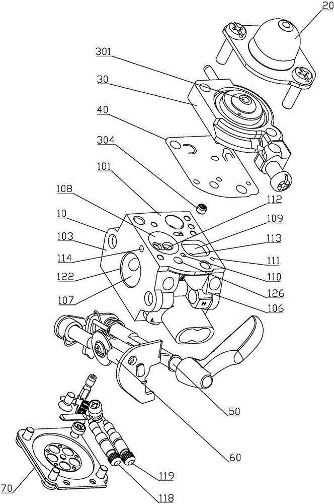 Carburetor with novel starter fuel system