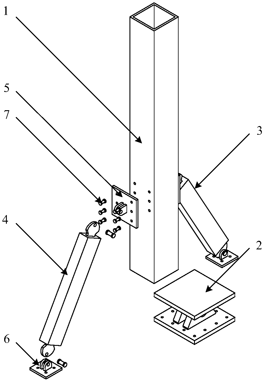 Post-earthquake function-recoverable one-way hinge column foot joint with additional inclined anti-side BRBs