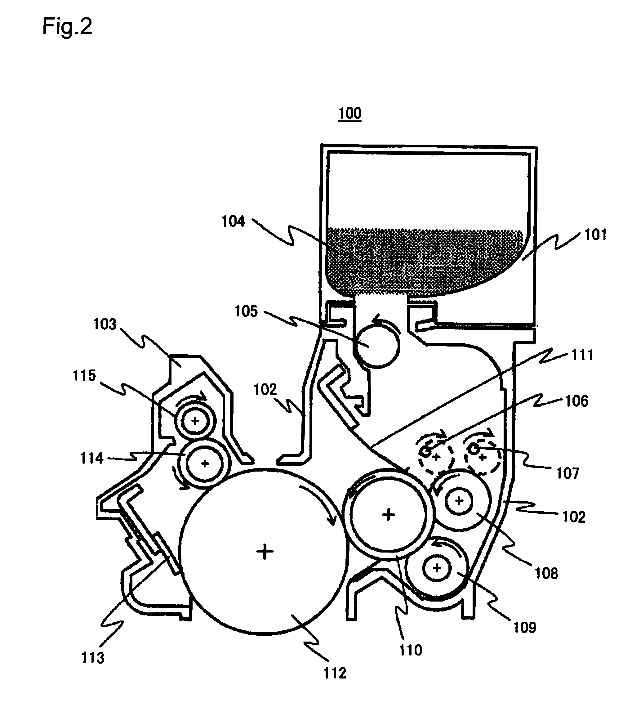 Transparent developer, developer housing, development device, and image formation apparatus