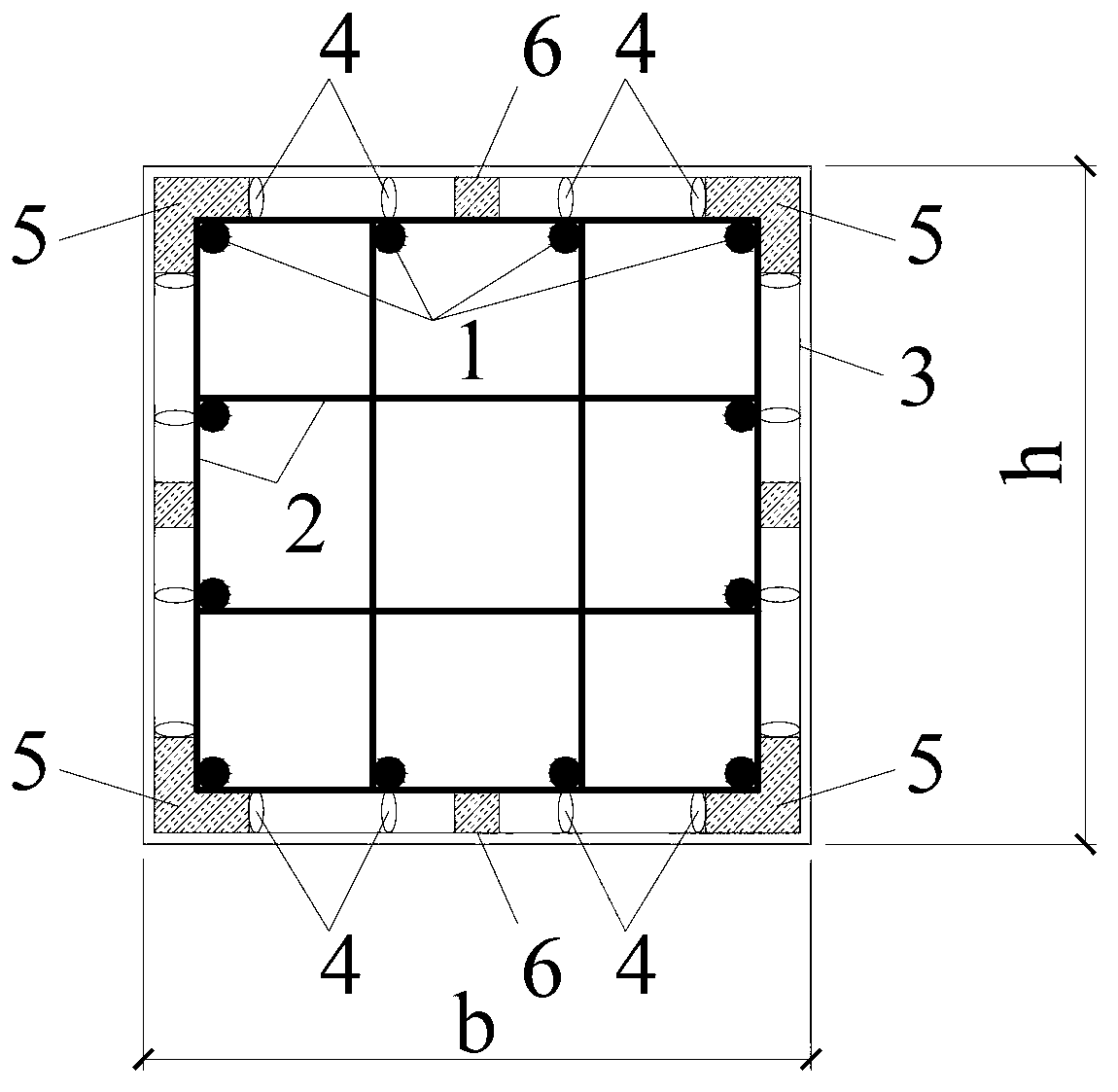 Steel screen restricted column plastic hinge region concrete structure and making method thereof