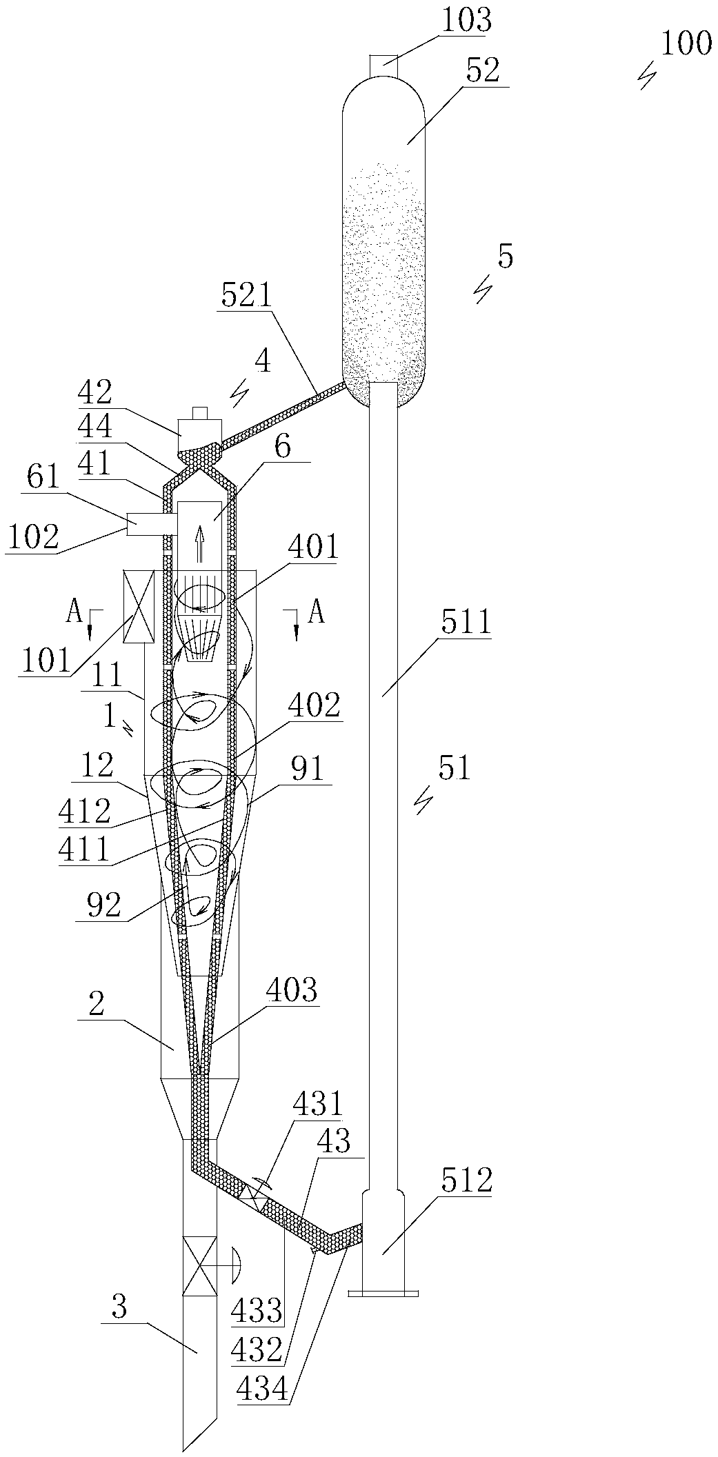 A gas dry purification cyclone adsorption coupling equipment