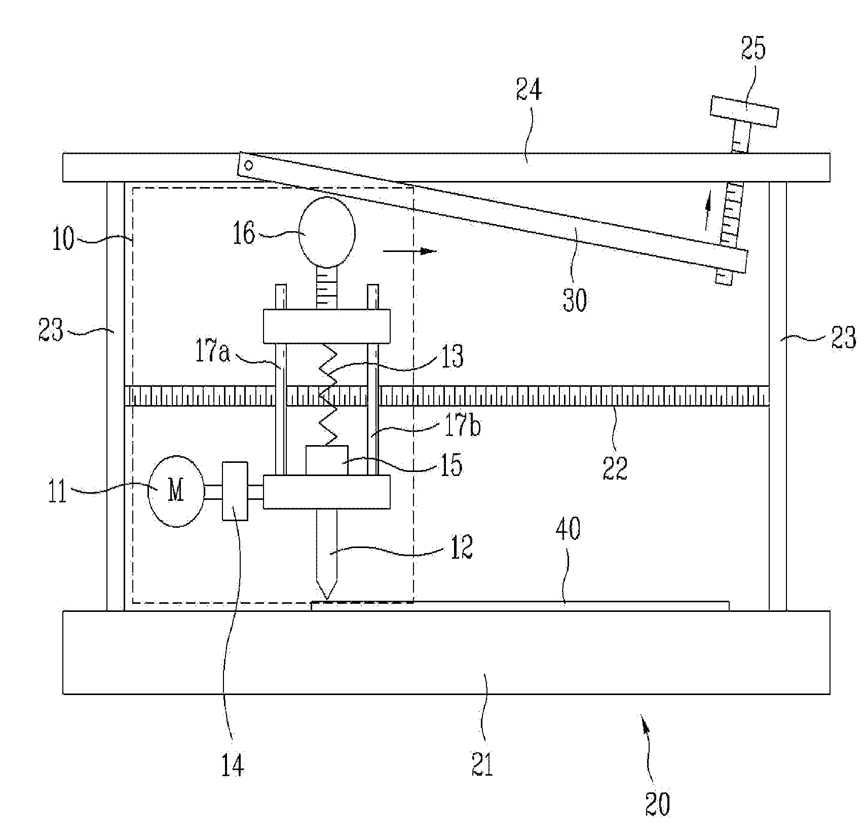 Scratch testing apparatus for performing scratching test while gradually increasing or decreasing load