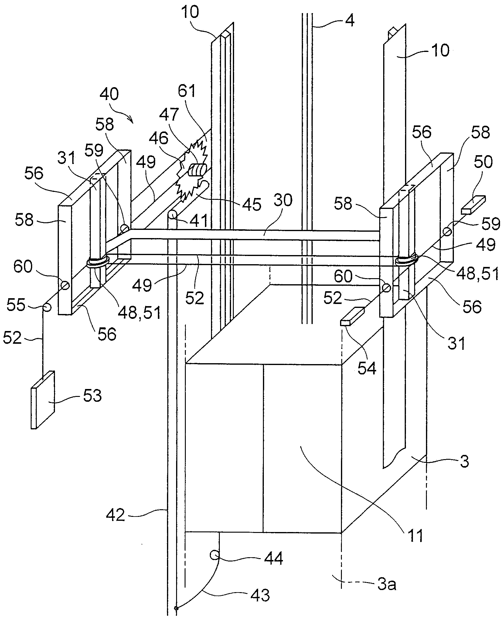 Elevator cable swing suppression system