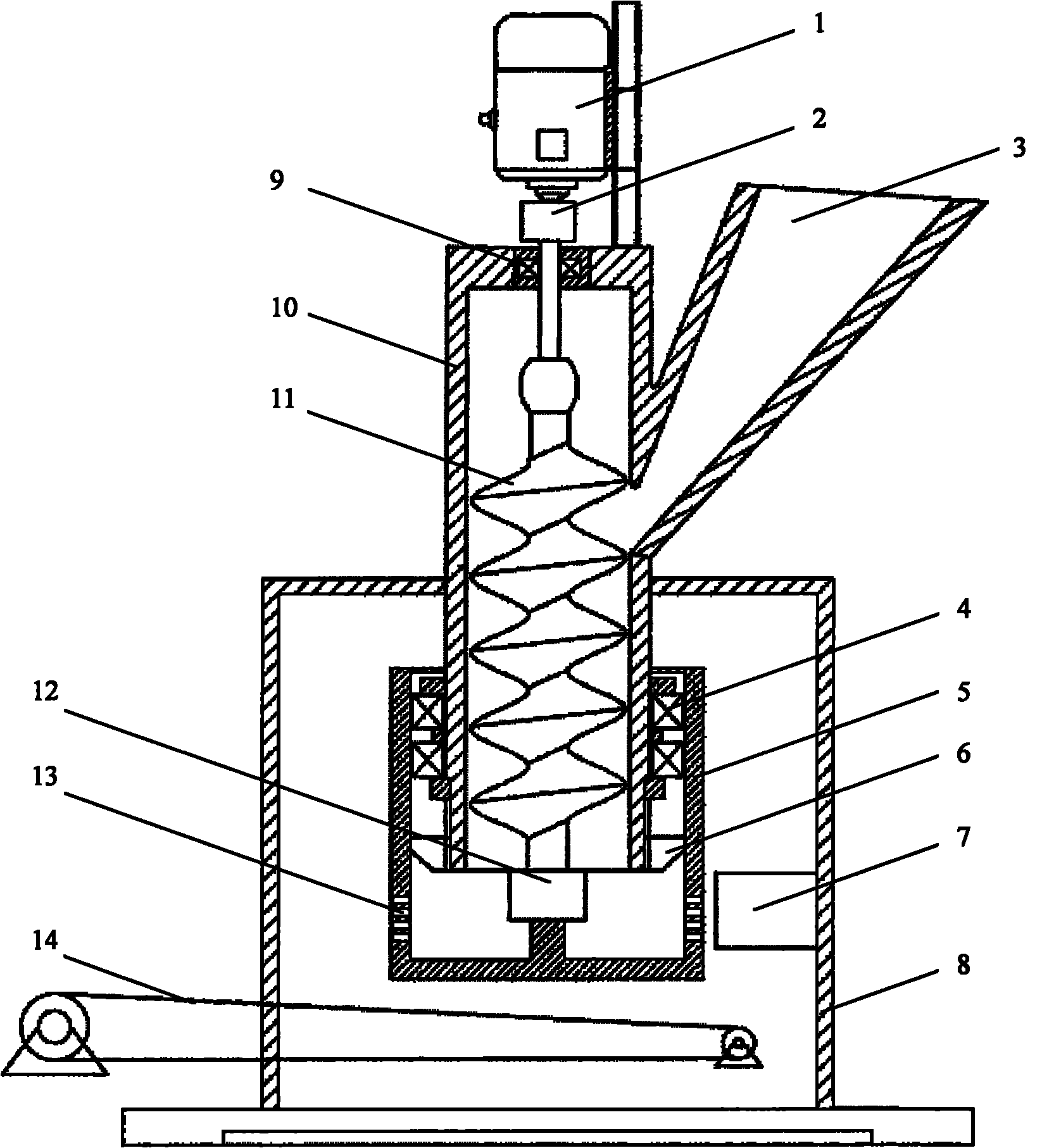 Vertical spiral pressurized sludge granulator