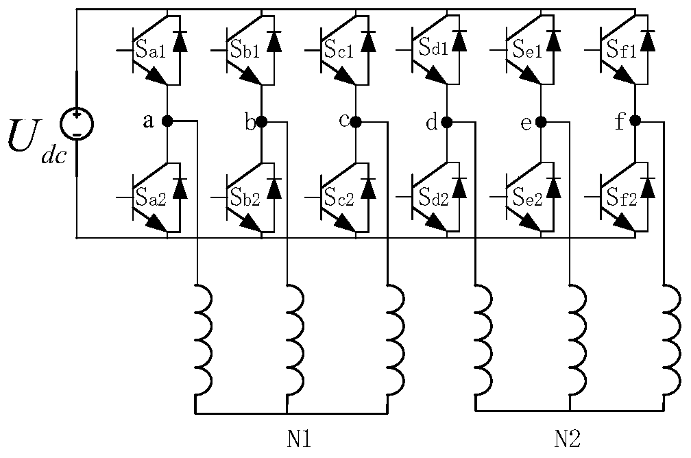 Six-phase motor harmonic current suppression method based on model predictive direct torque control
