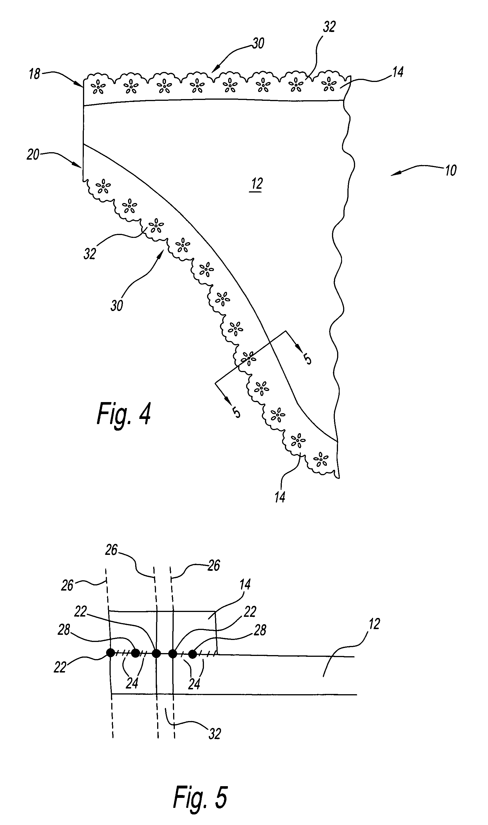 Garments having seamless edge bands and processes for making same