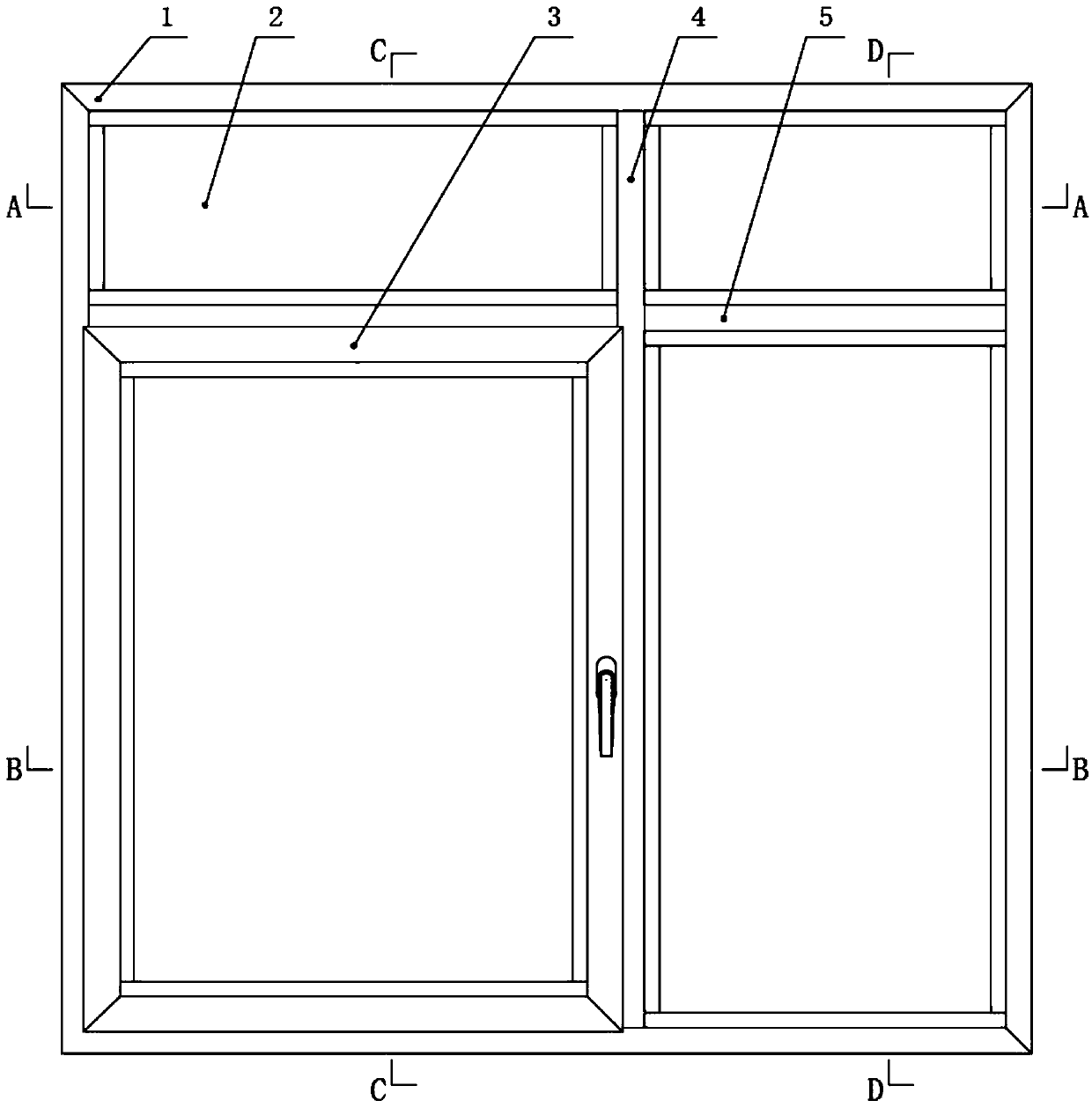 Aluminum alloy fire-resistant window mounting structure