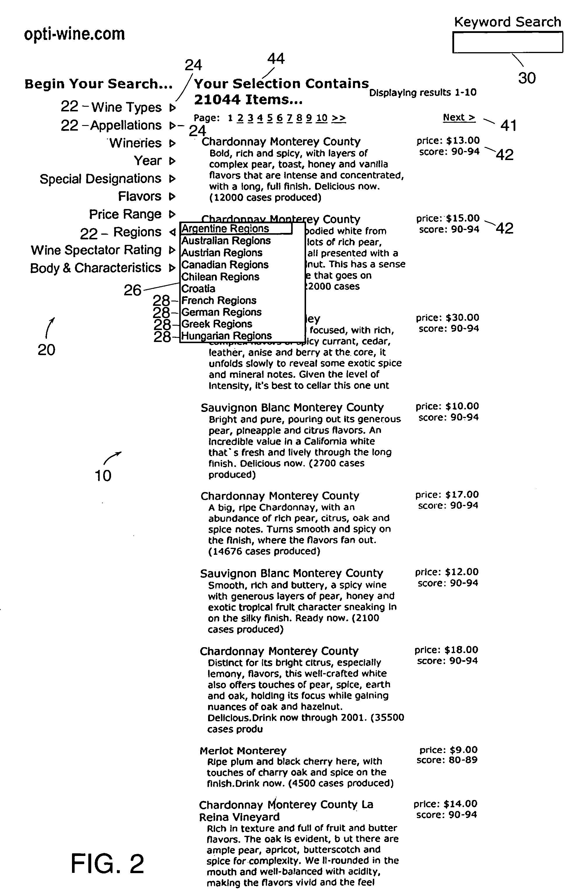 Scalable hierarchical data-driven navigation system and method for information retrieval