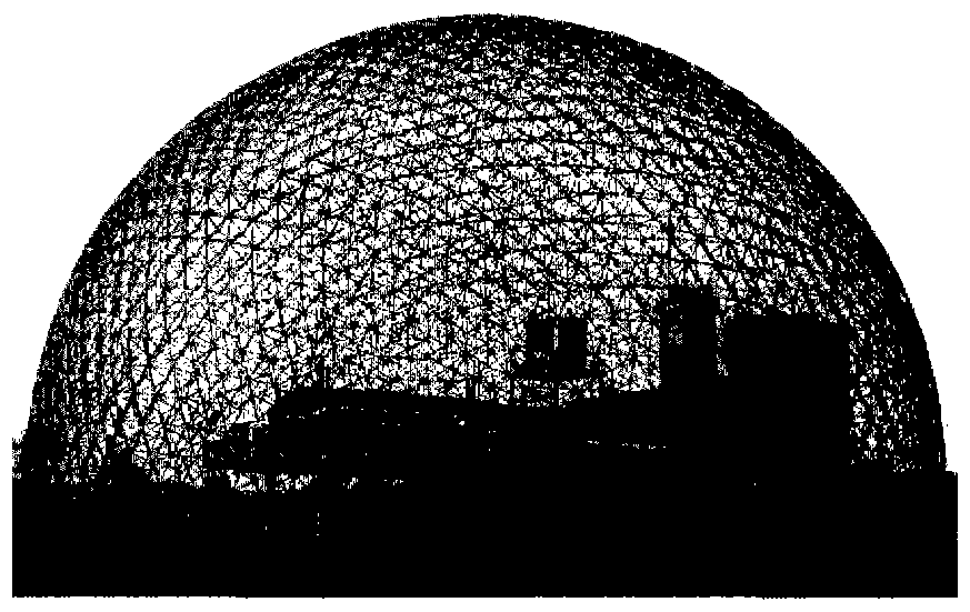 Construction method of large-space metal spherical canopy reticulated shell for equipment storage