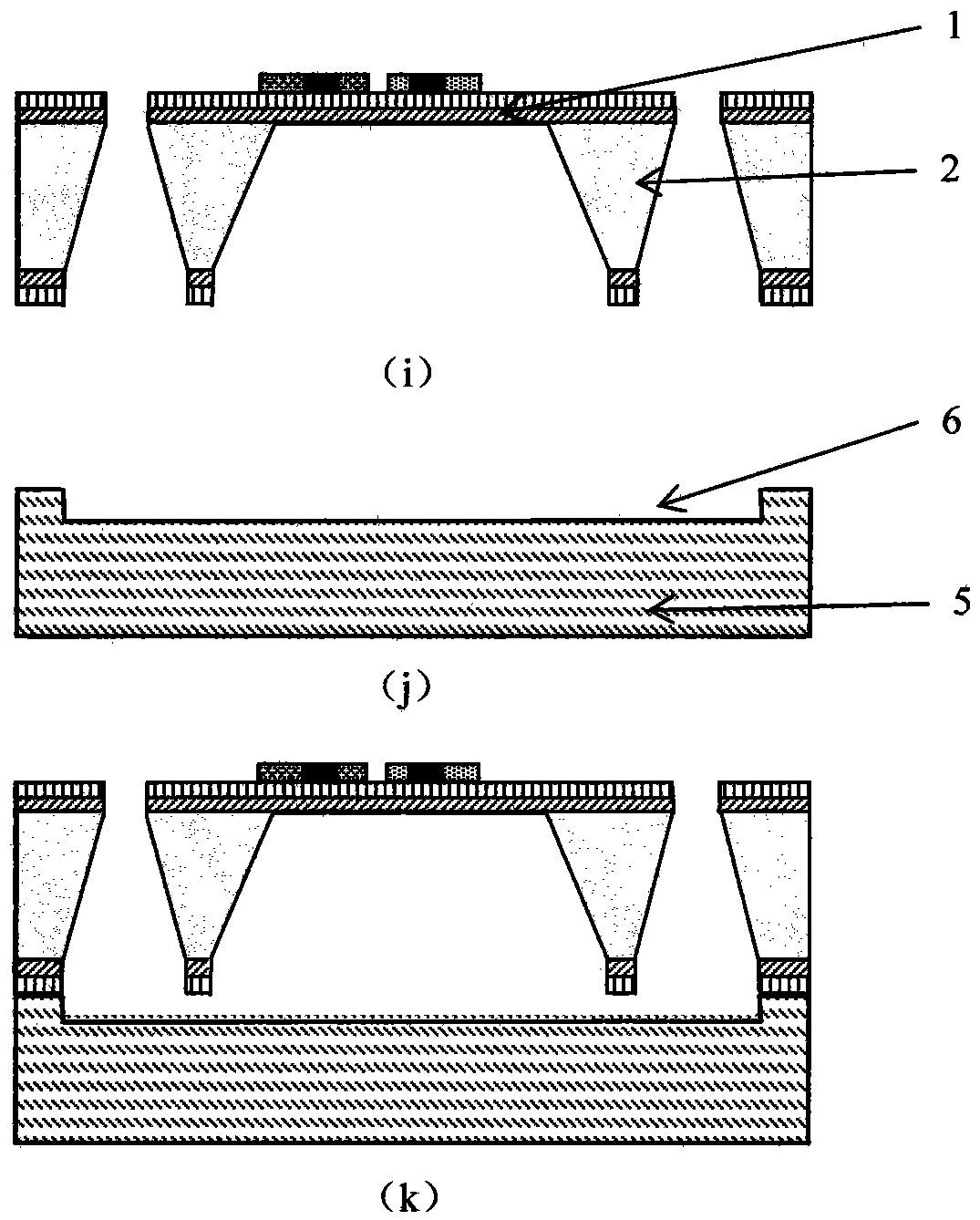 A resonant infrared detector structure and manufacturing method capable of isolating packaging stress