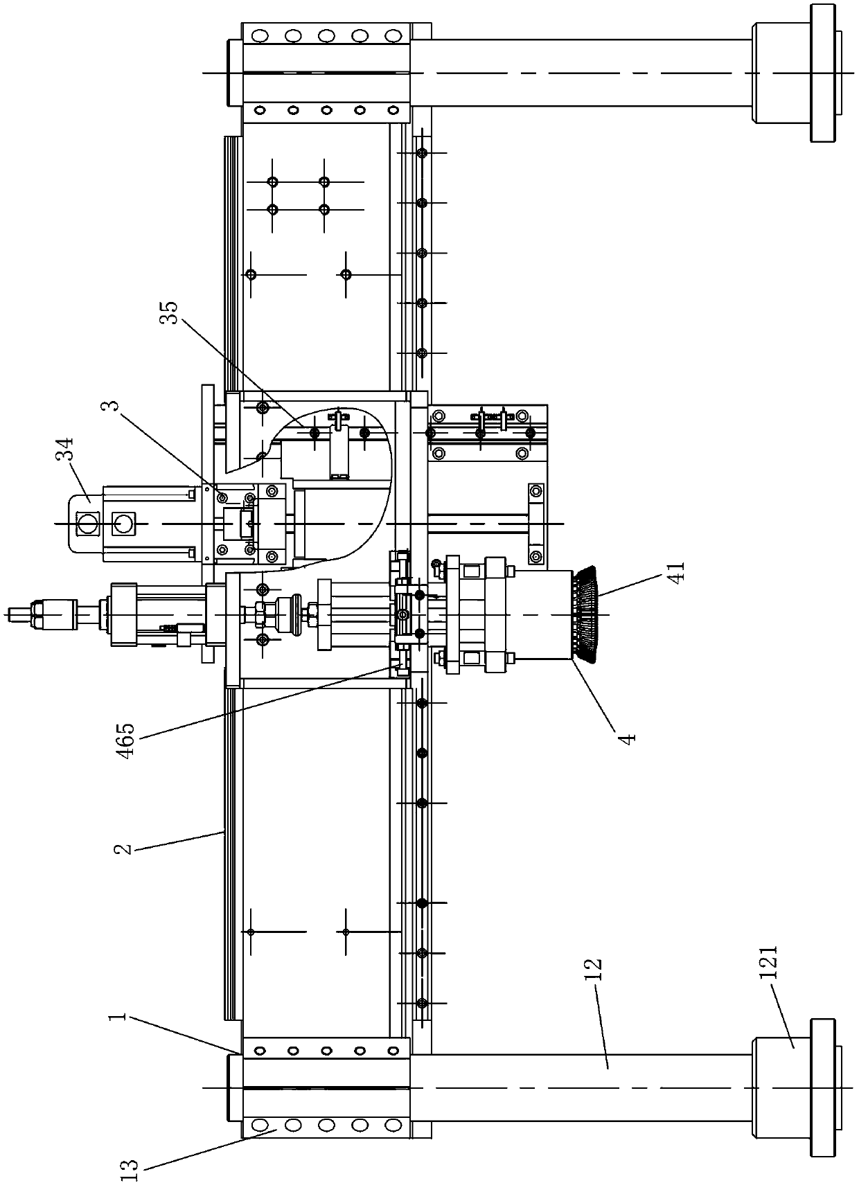 Automatic integrated line clamping and threading device for motor rotor