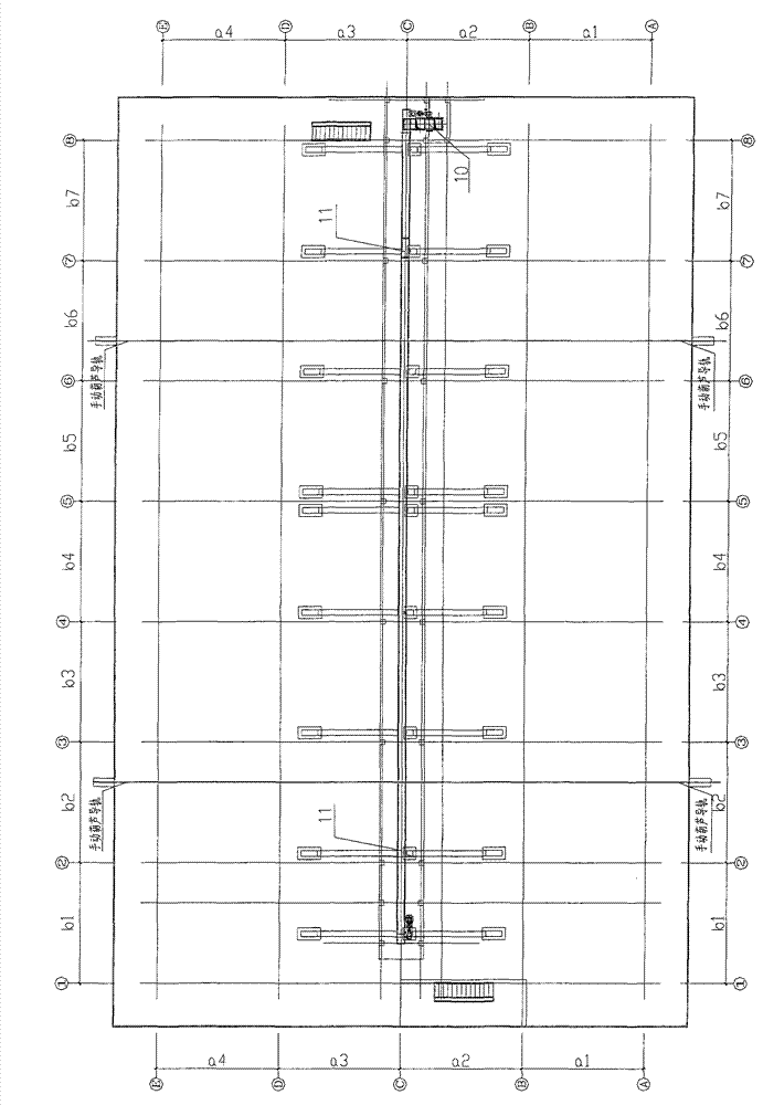 Bulk grain building storehouse with prestressed hollow plate storehouse wall