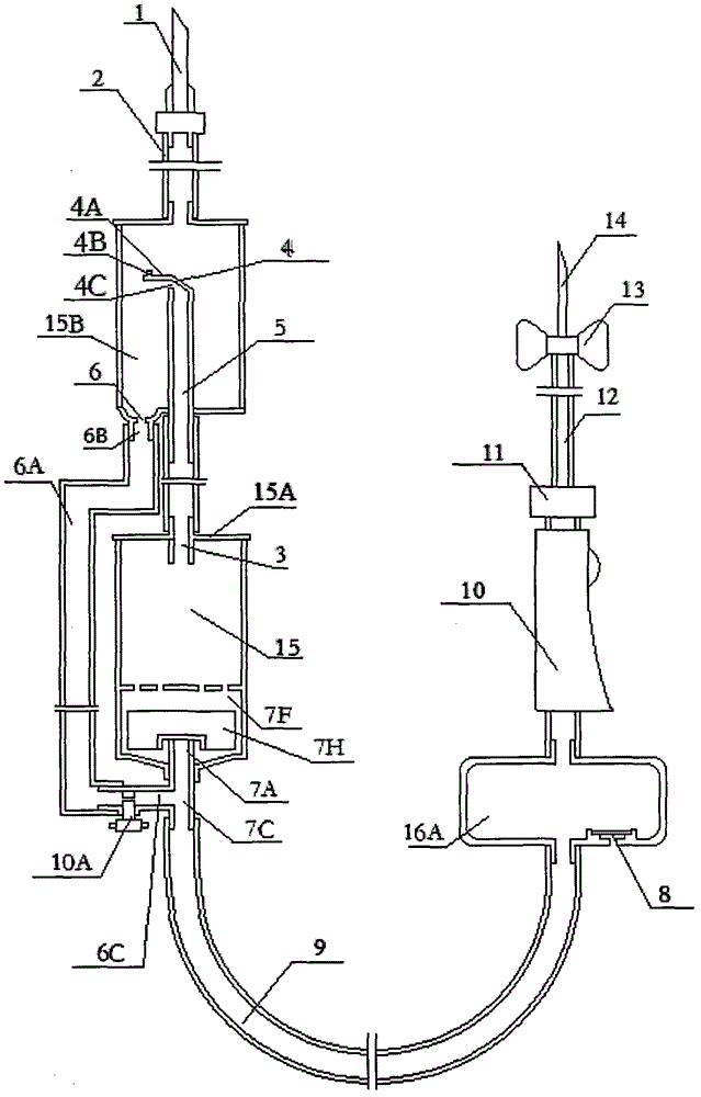 Anticoagulation liquid-stopping transfusion device with liquid-stopping sealant floating plug balloon catheter