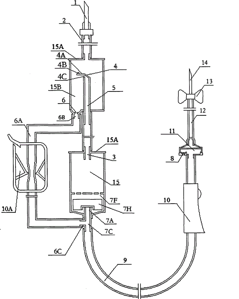 Anticoagulation liquid-stopping transfusion device with liquid-stopping sealant floating plug balloon catheter