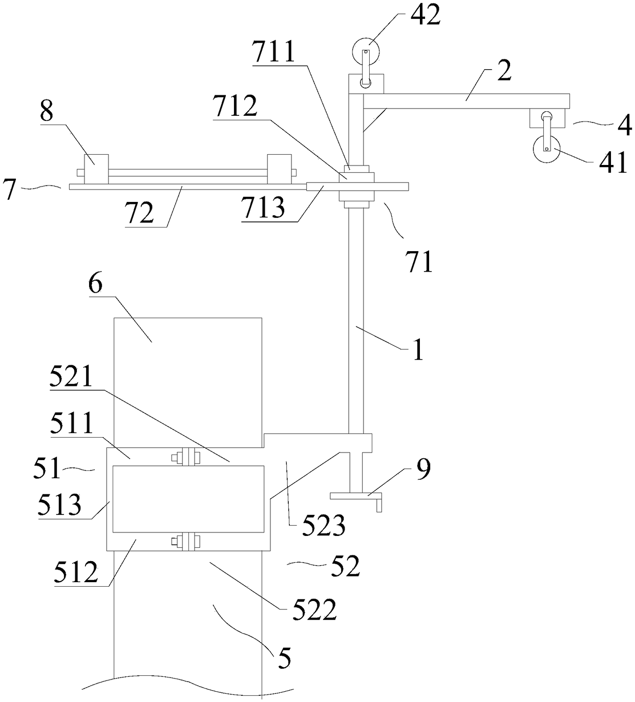 Overall installation device and method for power double cross arm assembly