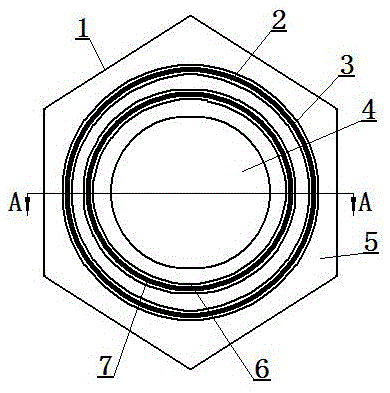 Hexagonal nut with seal rings