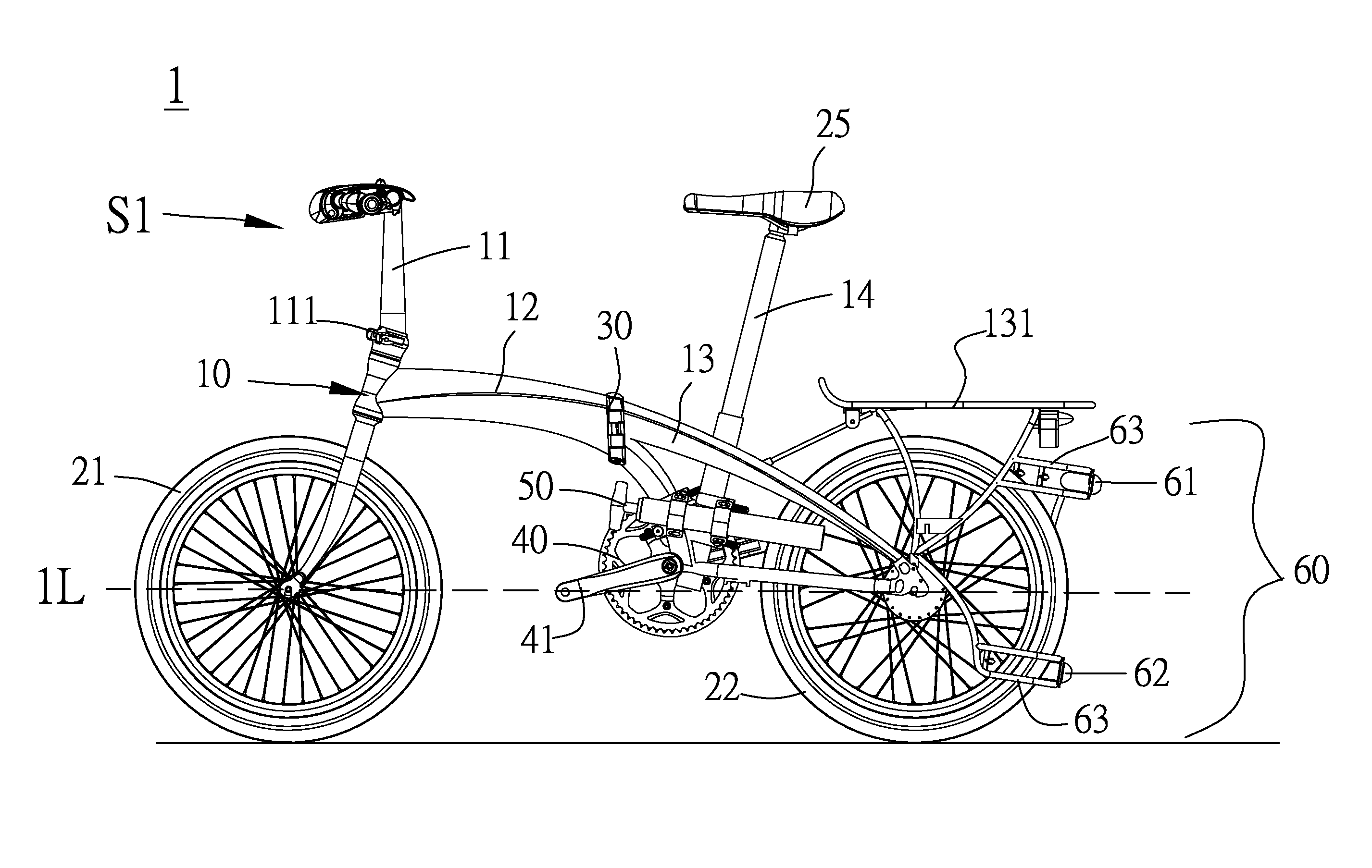 Trolley-like folding bicycle
