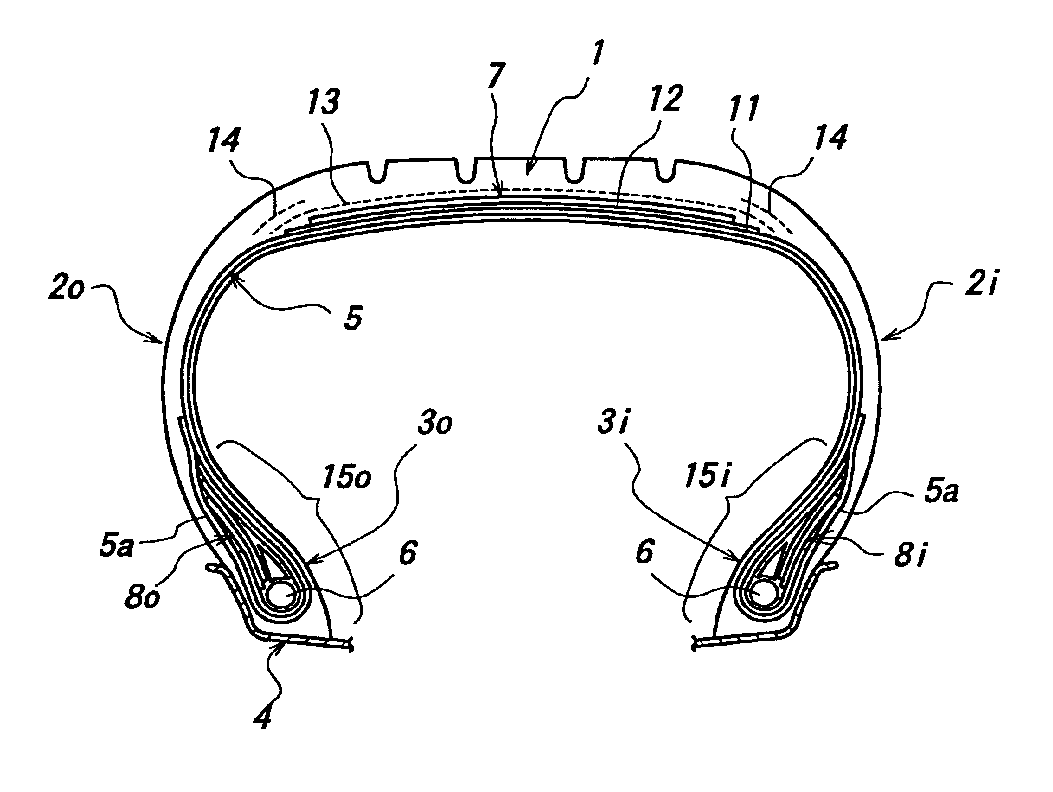 Pneumatic tire and a process for mounting the tire onto vehicle