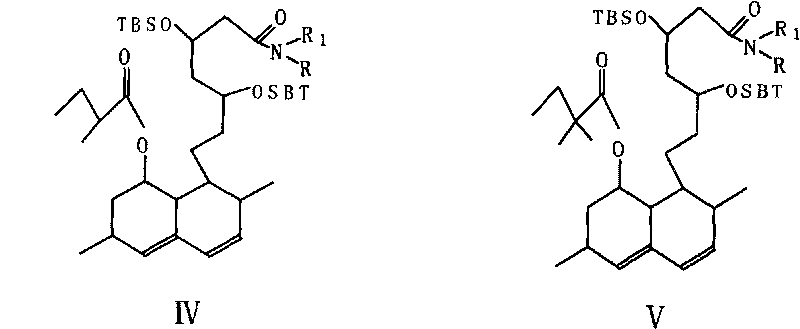 Method for preparing simvastatin intermediate - simva-acylamide second silicon ether