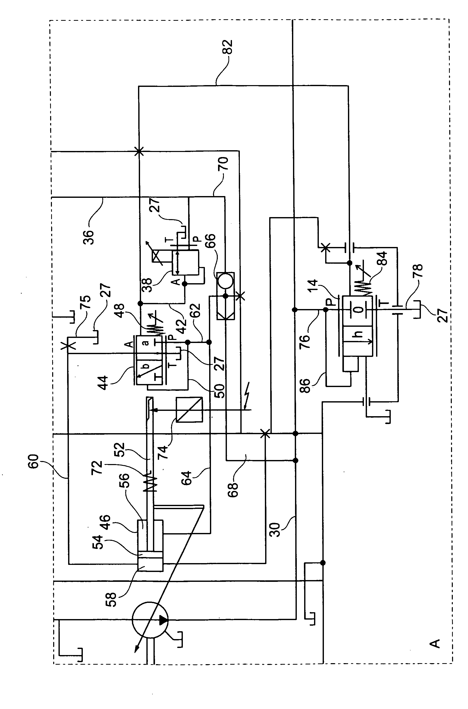 Hydraulic assembly comprising a variable displacement pump and a relief valve