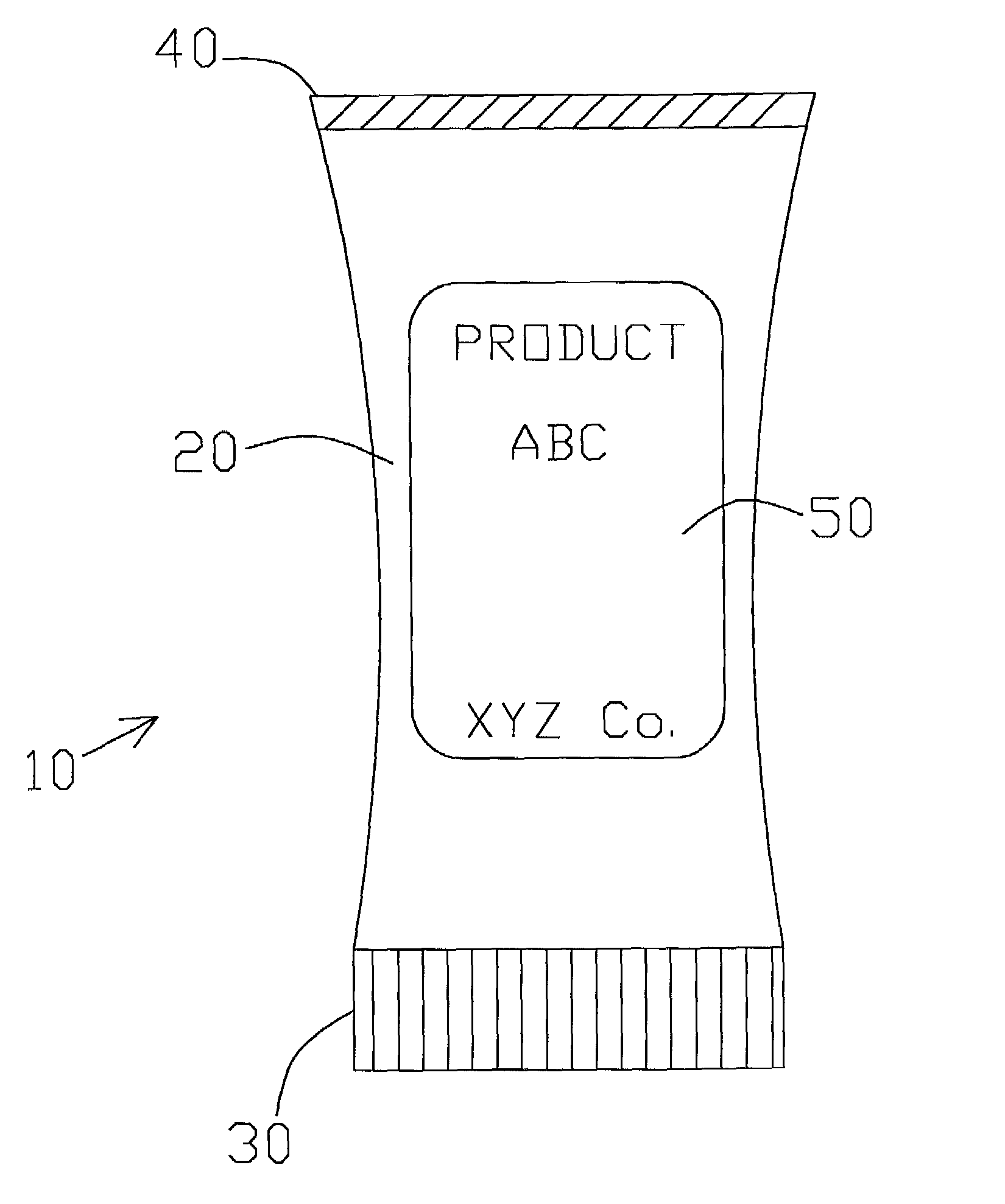 Extended text label for a tube container and method of manufacture thereof