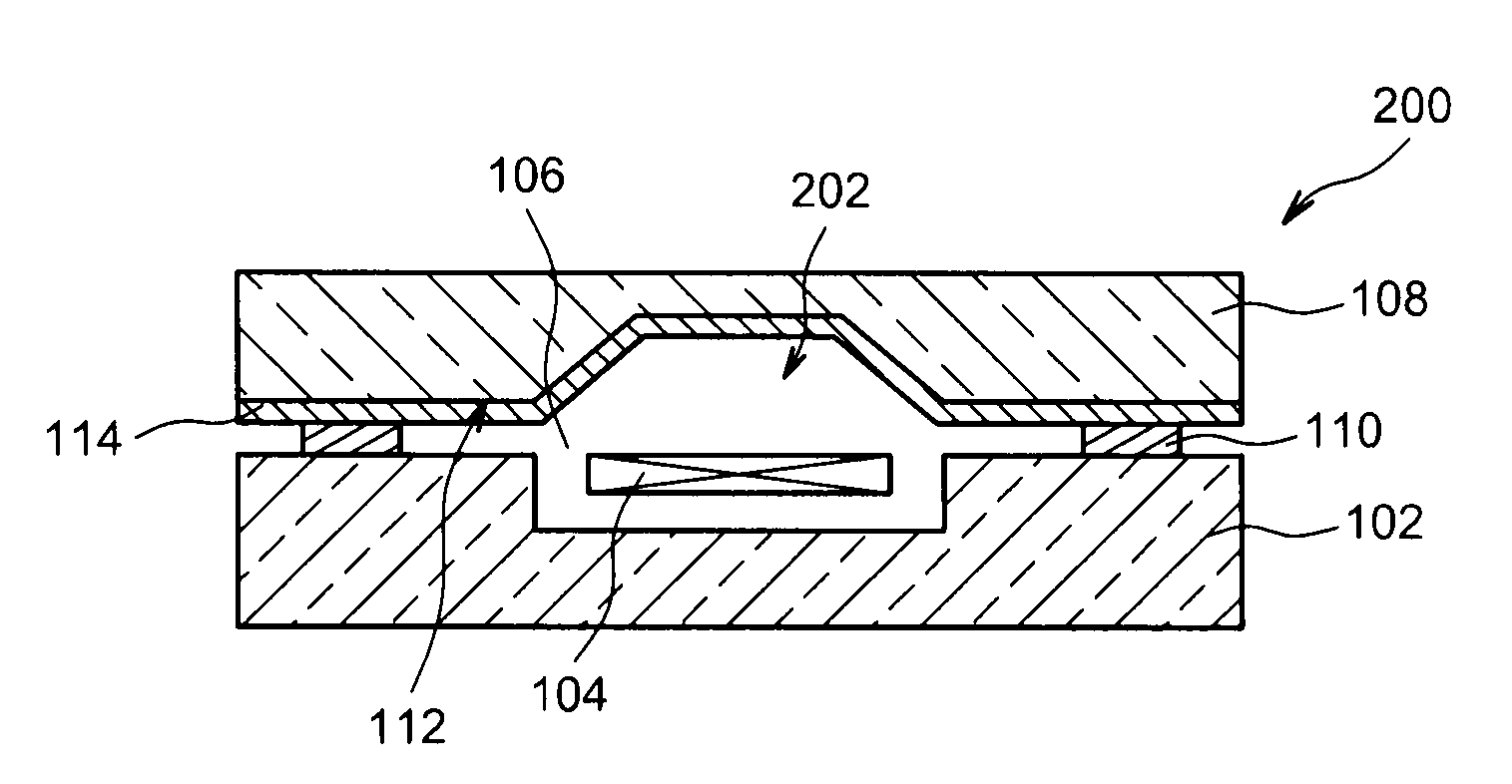 Packaging structure of a micro-device including a getter material