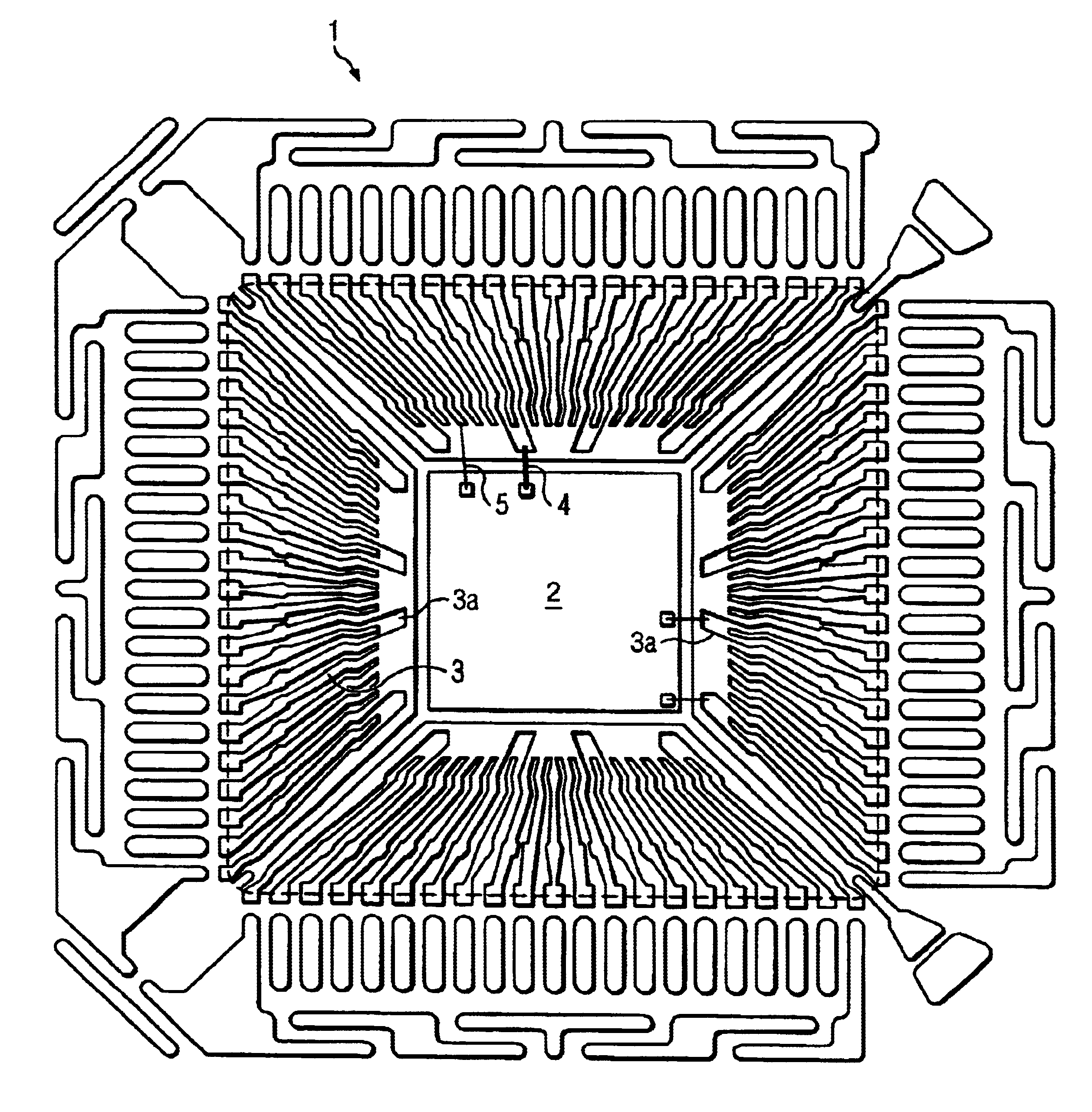 Leadframe for integrated circuit chips having low resistance connections