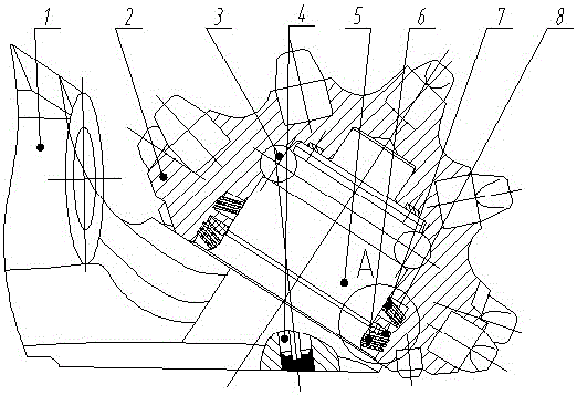 Spiral and reverse spiral combined sealing structure of high-speed roller bit bearing