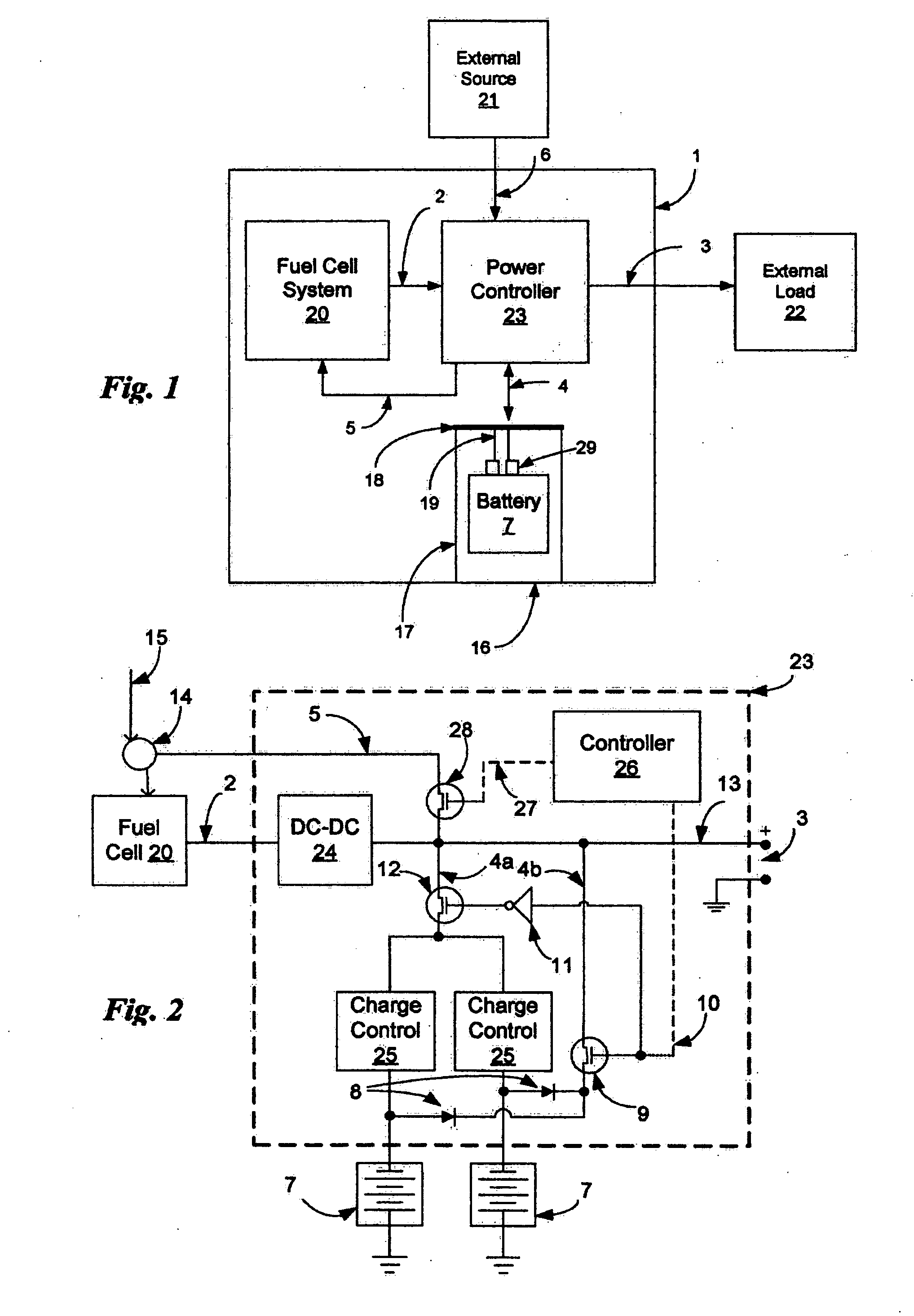 Fuel cell battery charging and power system