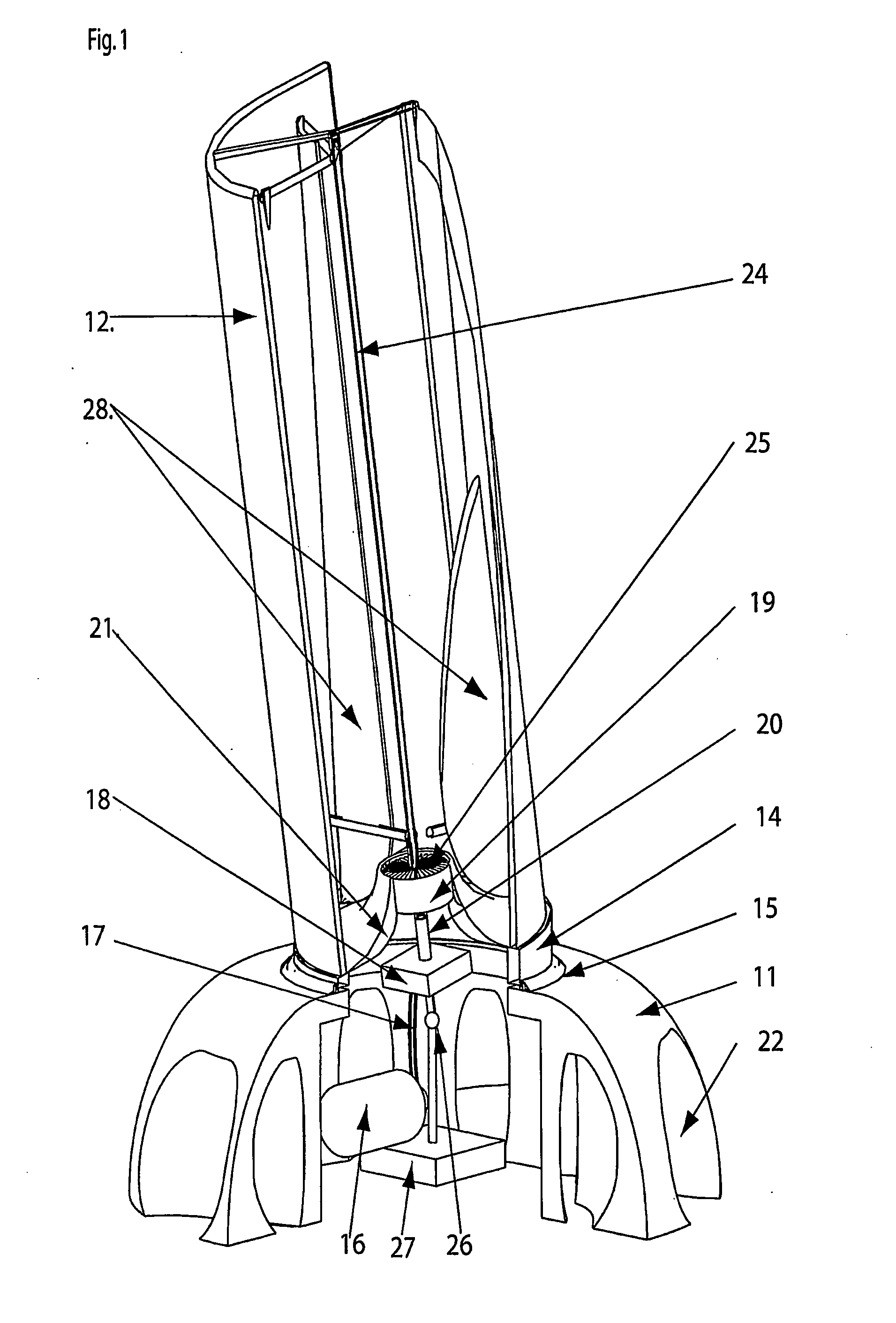 Wind power plant of cyclone type and method of obtaining energy from such