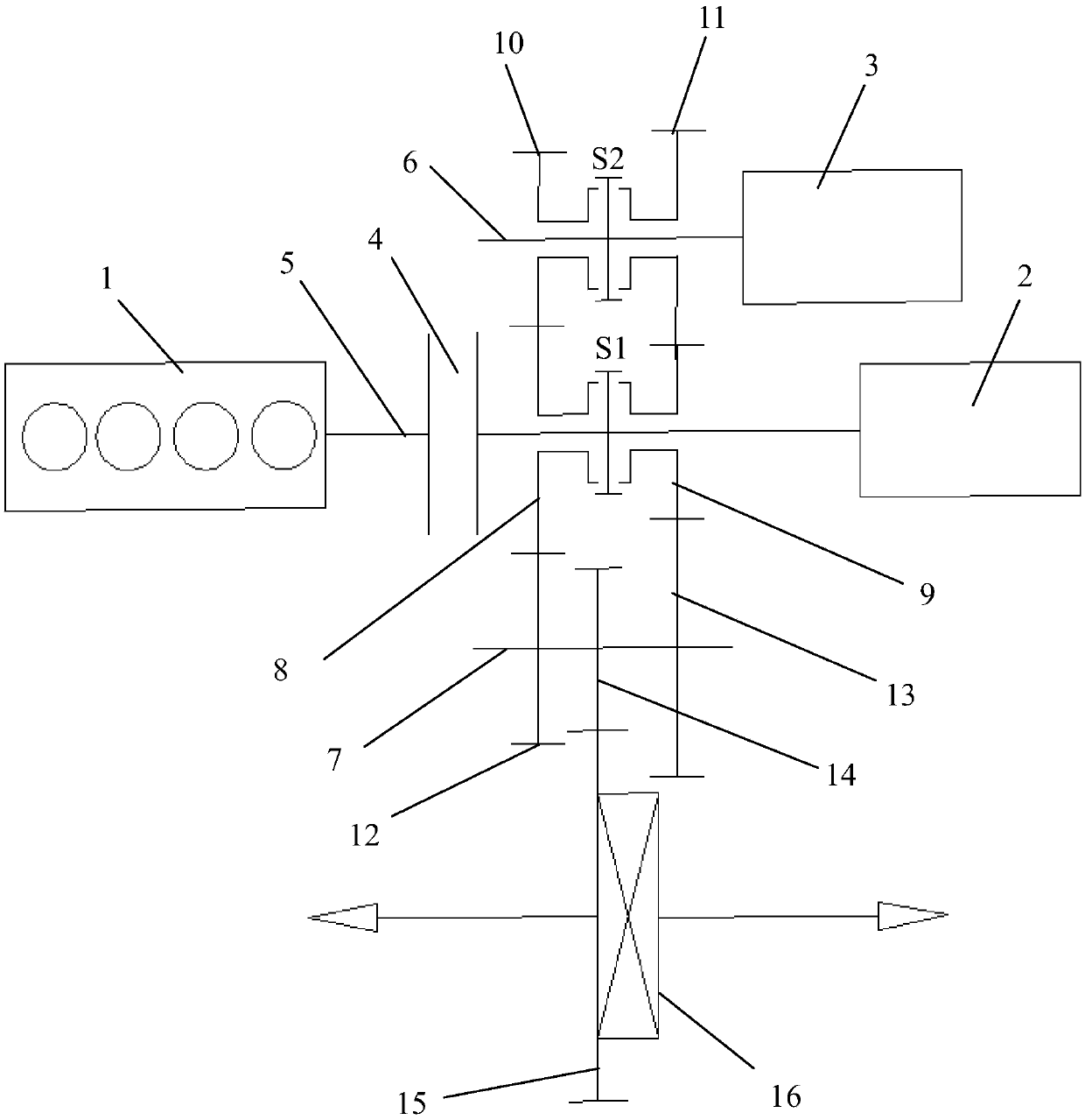 Hybrid power driving system and vehicle