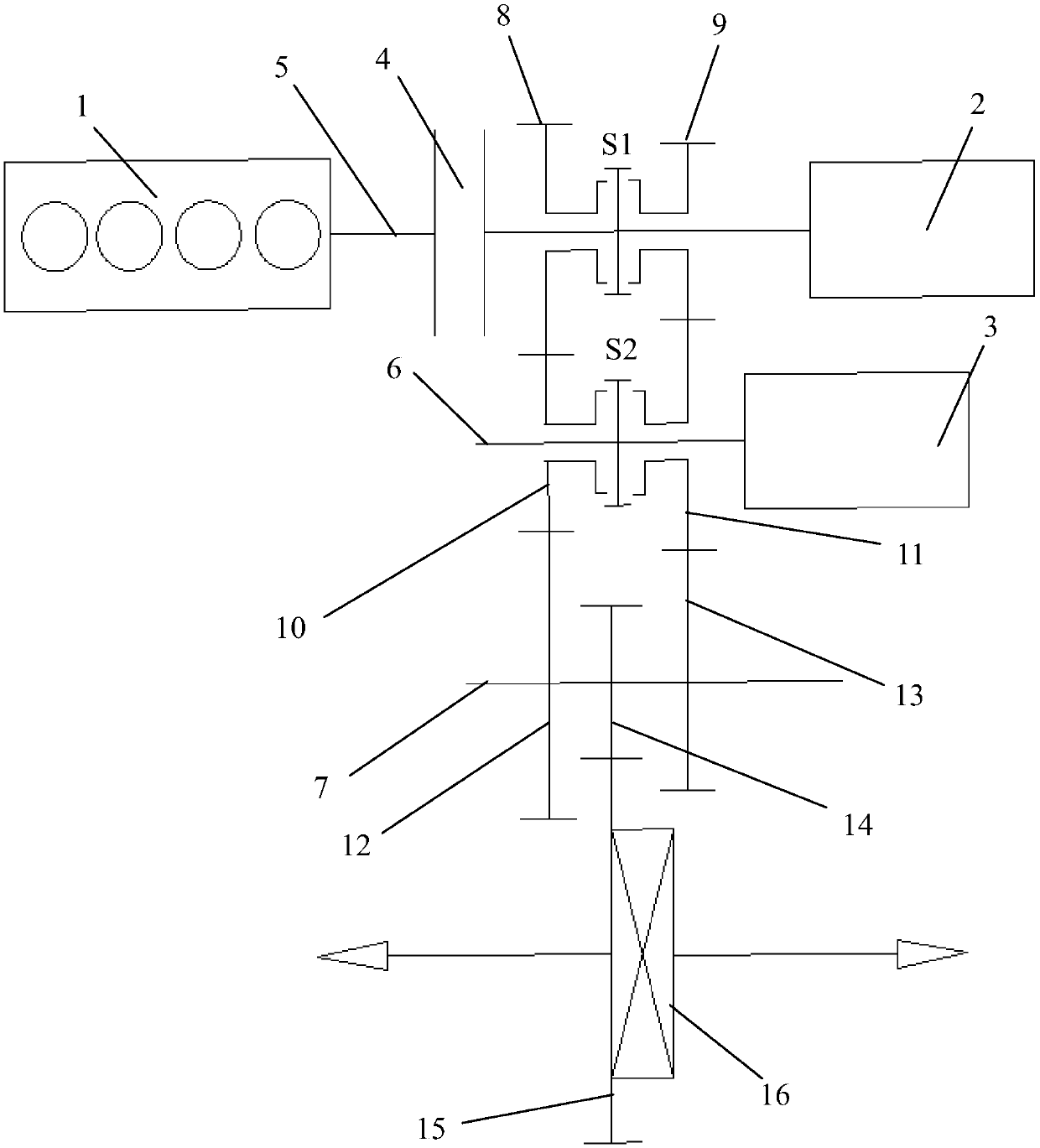 Hybrid power driving system and vehicle