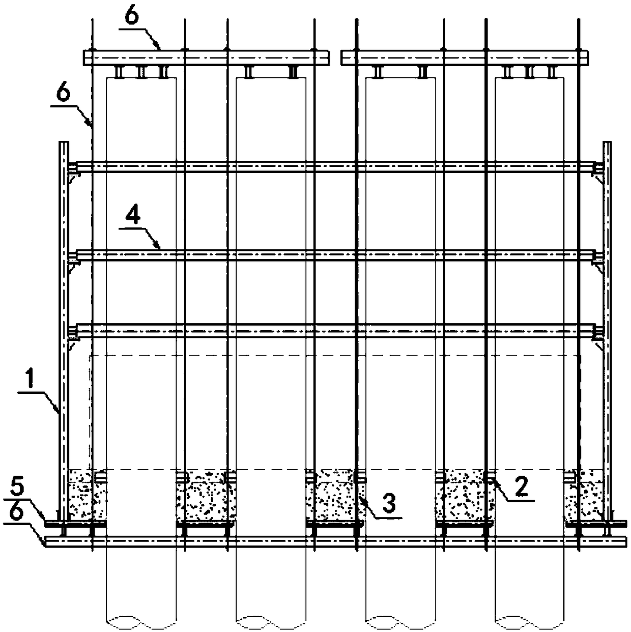 Construction method of deep water high pile bearing platform steel hanging box cofferdam