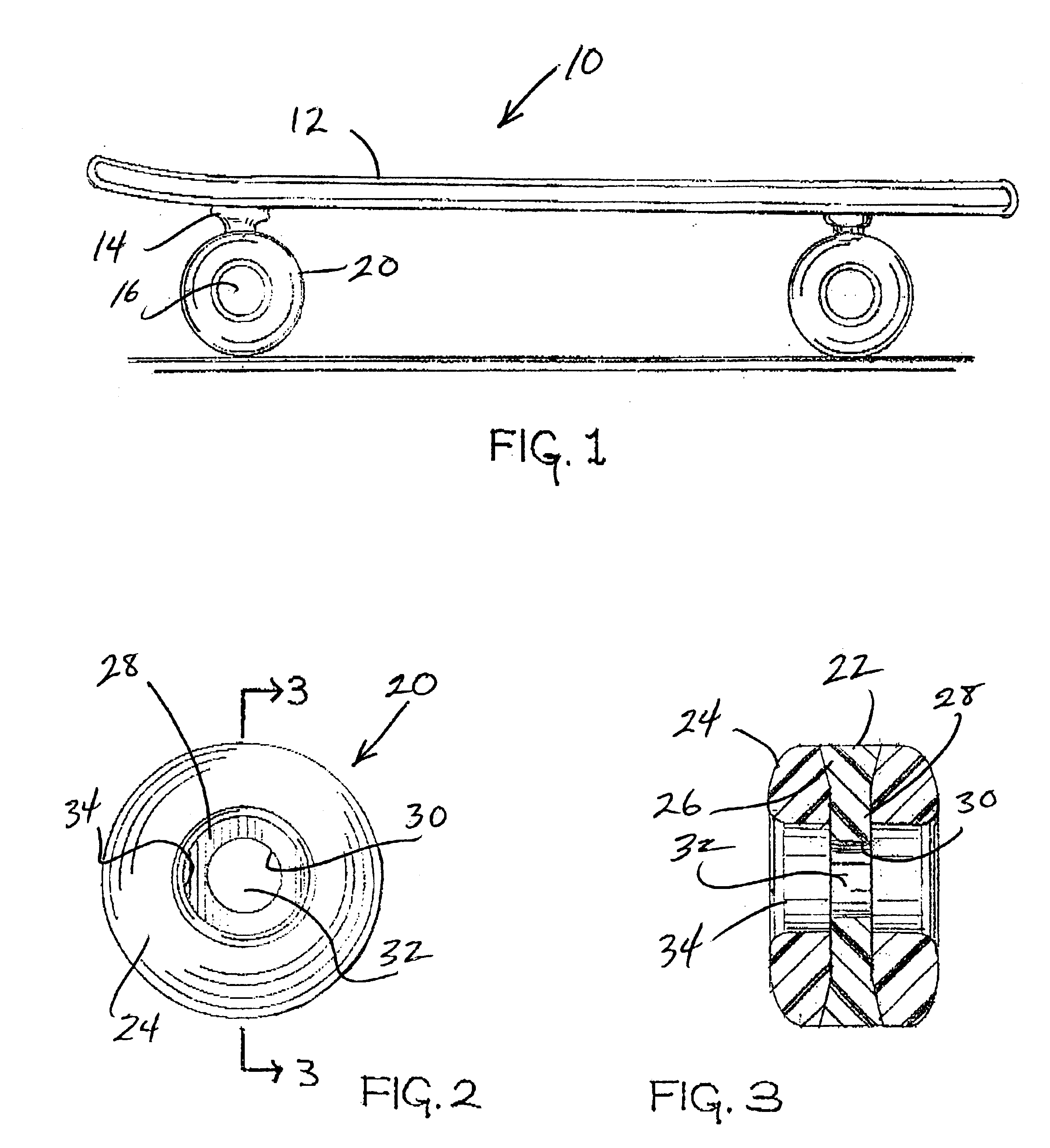 Dual hardness skateboard wheel