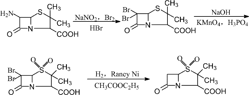 Synthesis method for sulbactam