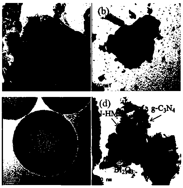 Carbon nitride/nitrogen-doped hollow mesoporous carbon/bismuth trioxide ternary z-type photocatalyst and preparation method thereof
