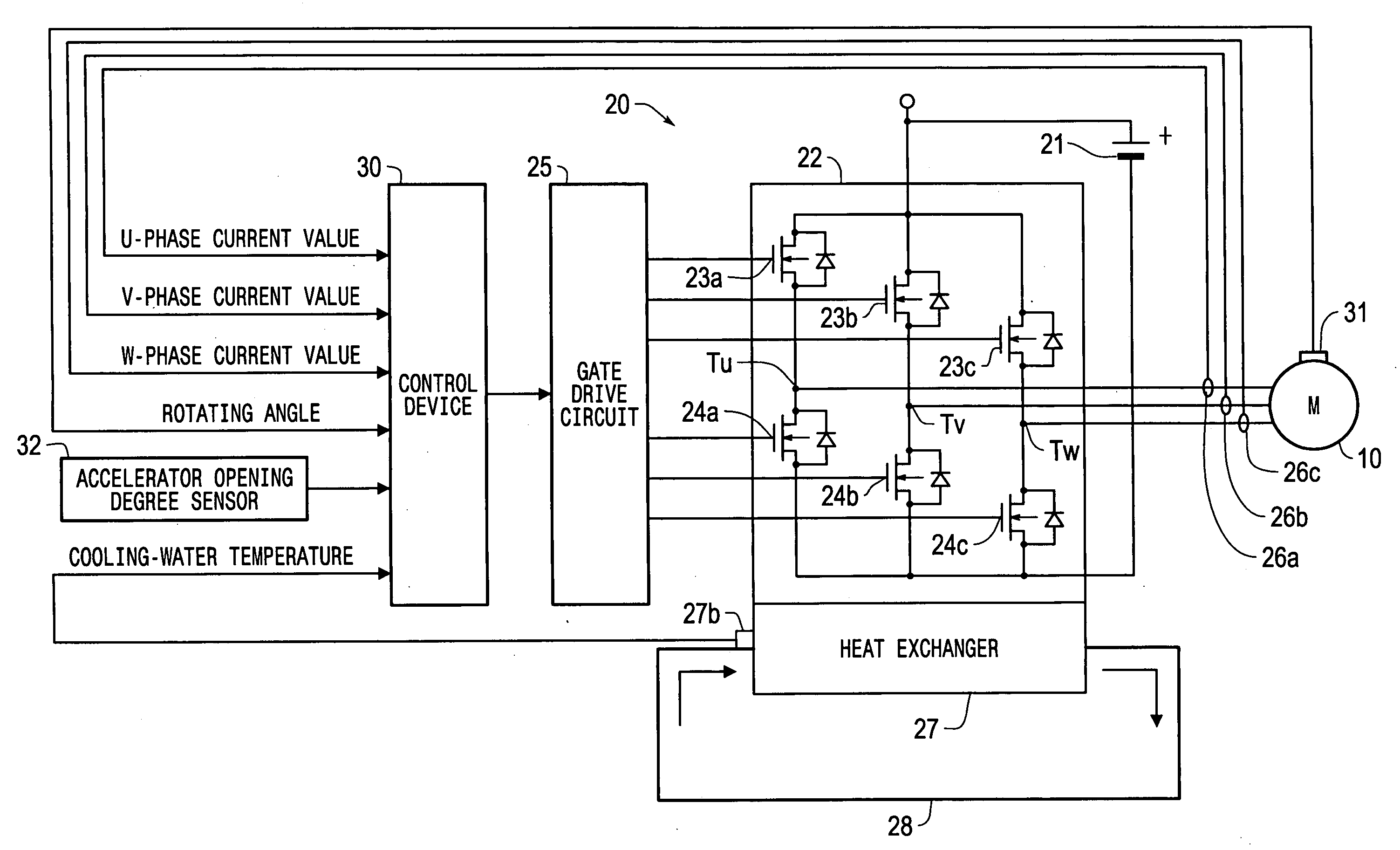 Control device for motor that drives a vehicle