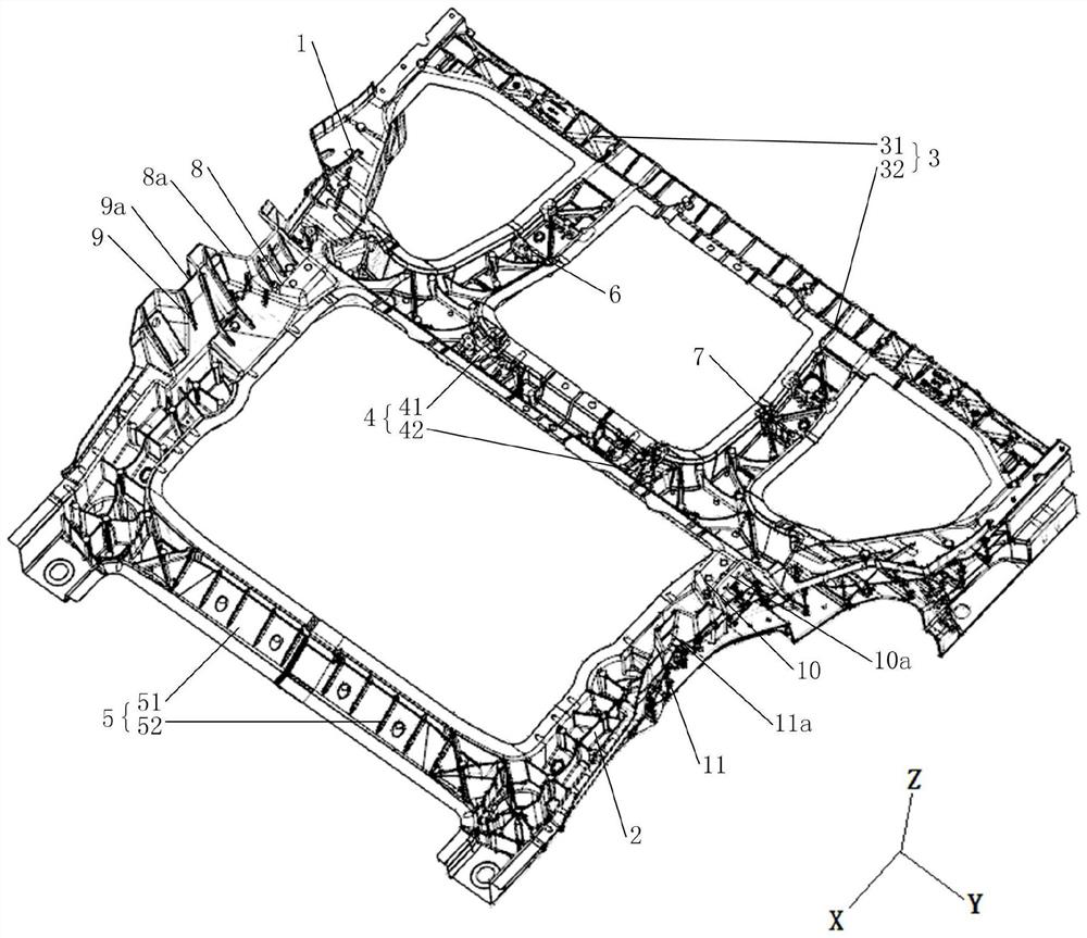 Automobile and rear floor framework assembly thereof