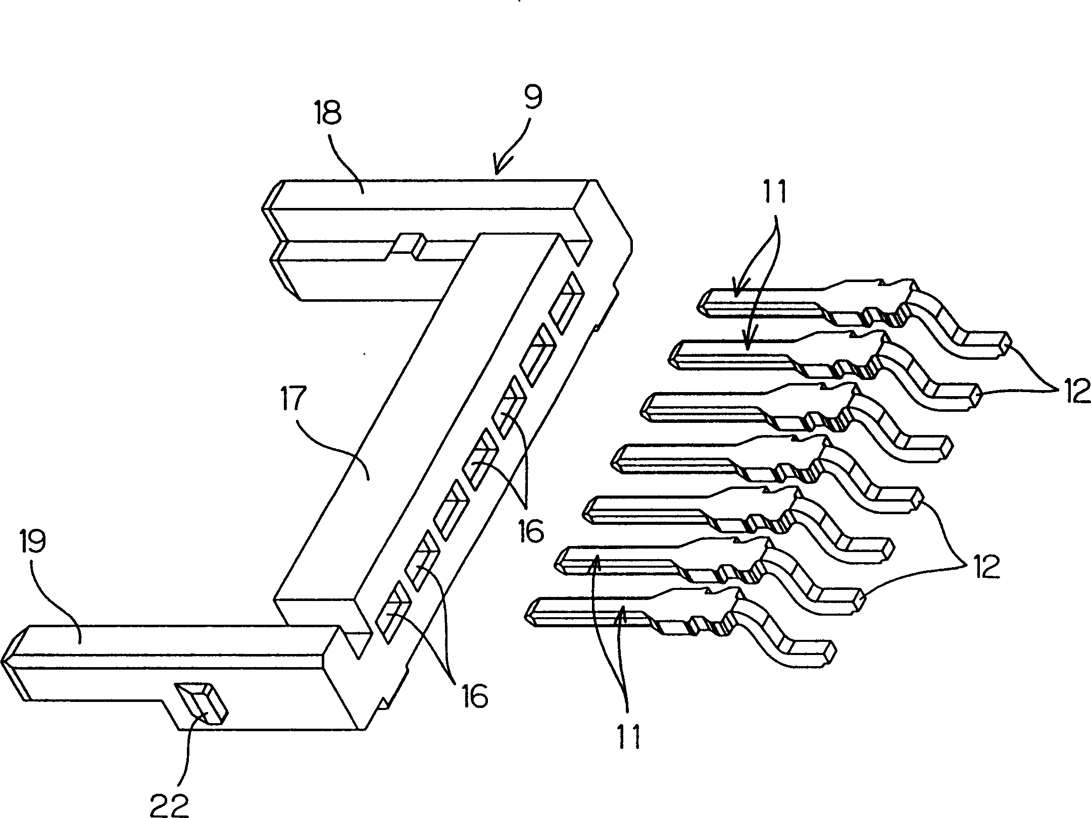 Connector for printed wiring board