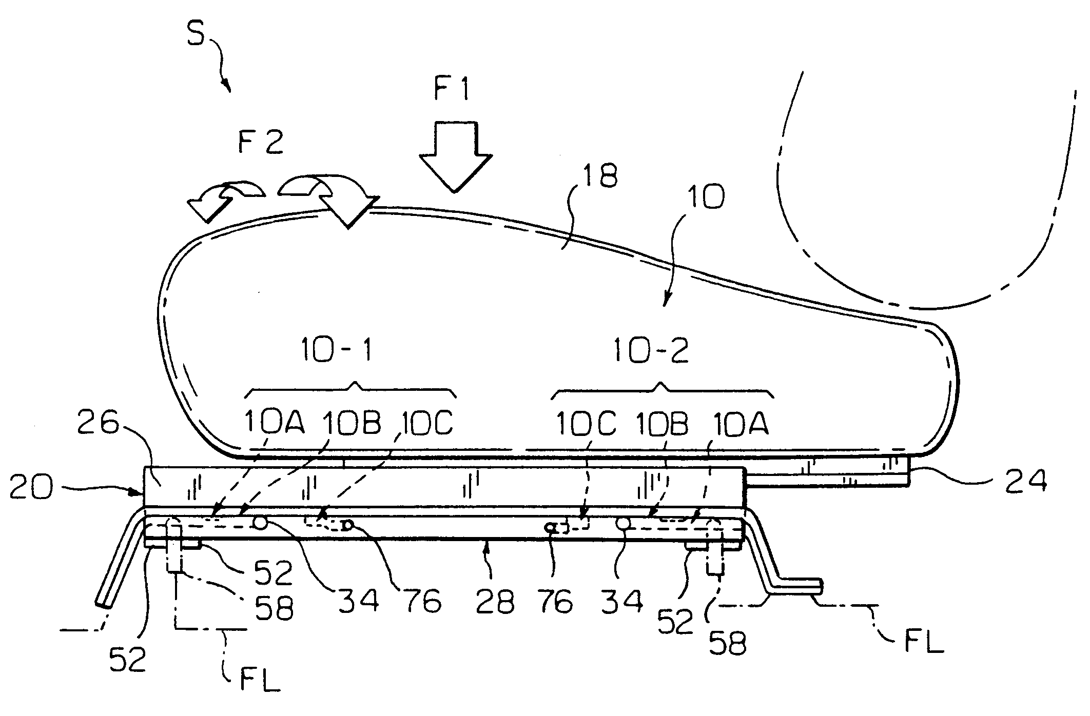 Load detection structure for vehicle seat