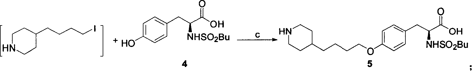 Process for preparation of tirofiban hydrochloride