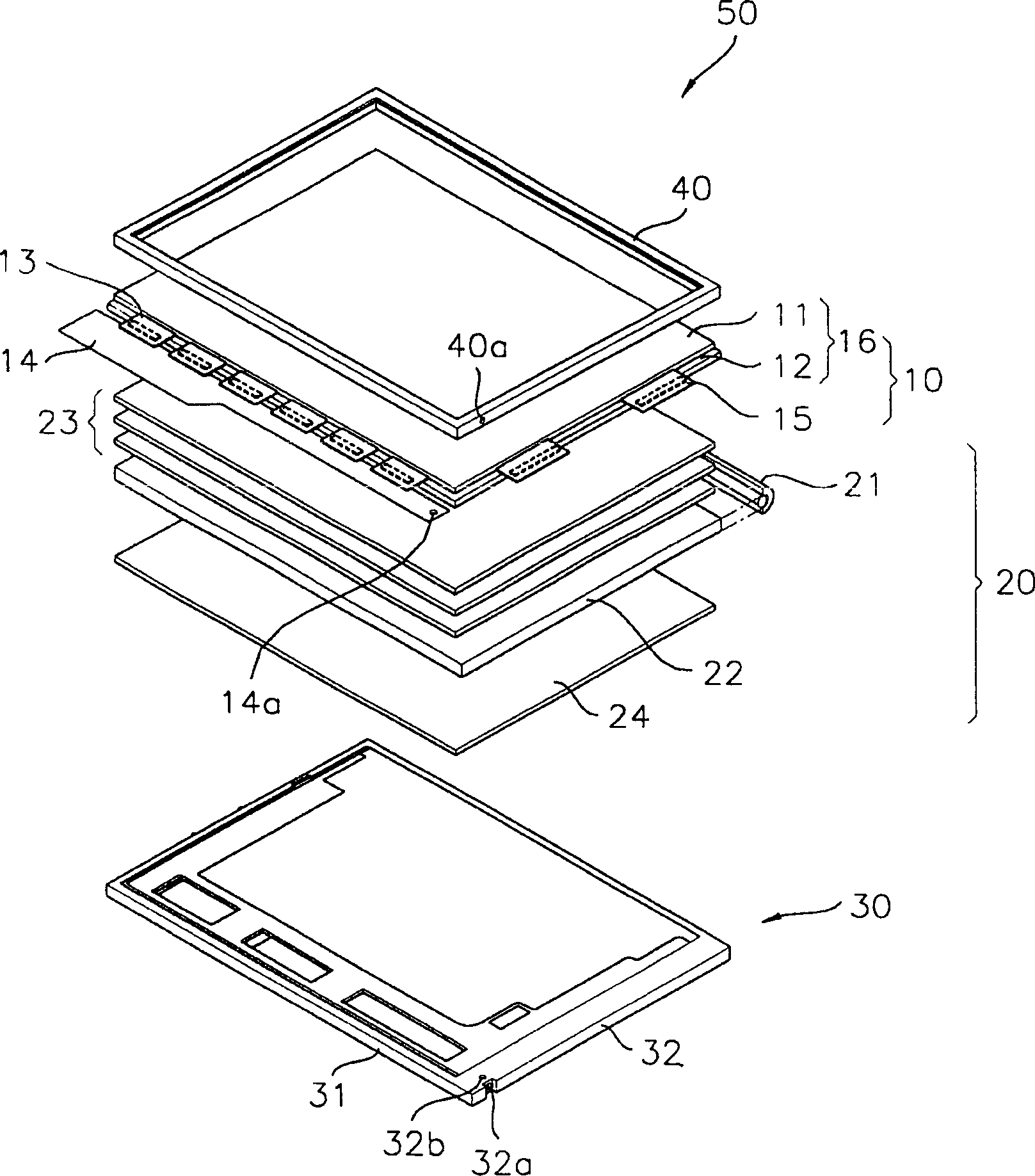 Conductive element and liquid crystal display with said conductive element